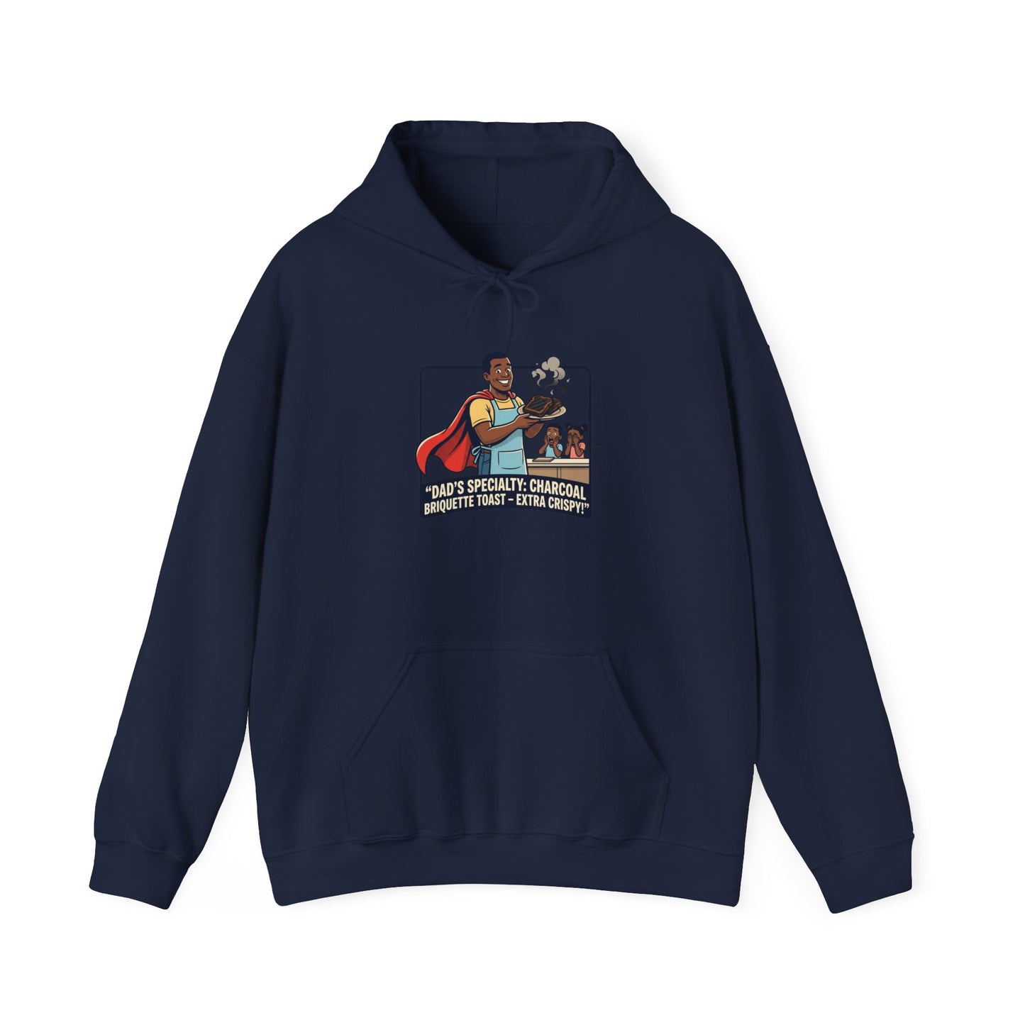 Hoodie — 'Dad's Specialty Charcoal Grilled Toast' Retro BBQ Chef Graphic