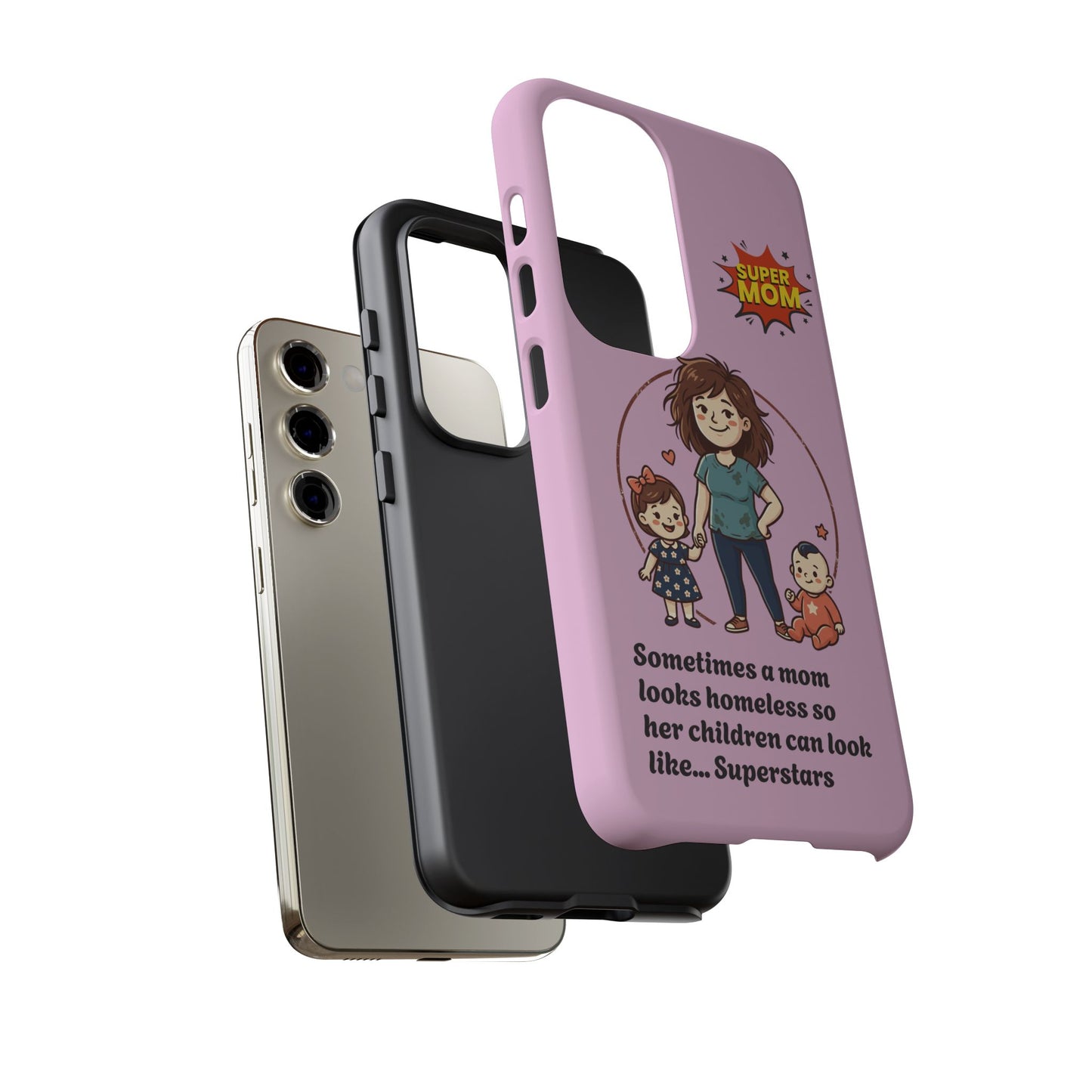 Super Mom Phone Case | Pink Phone Case, Mom Quote