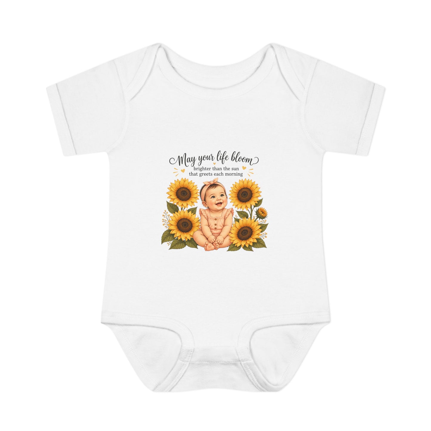 Sunflower Baby Bodysuit – "May Your Life Bloom" Infant Onesie
