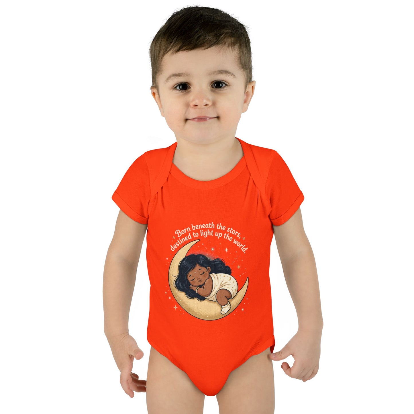 Newborn Moon Baby Bodysuit — "Born Beneath the Stars" Infant Onesie