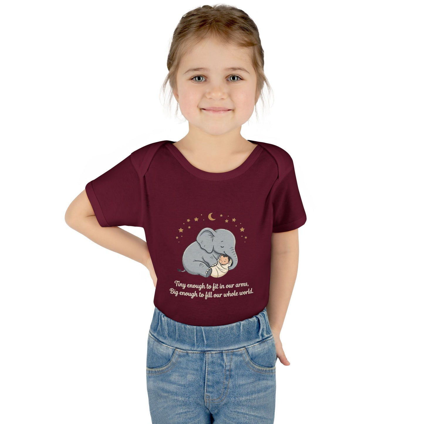 Elephant & Baby Nighttime Infant Bodysuit — Cute Nursery Sleepwear