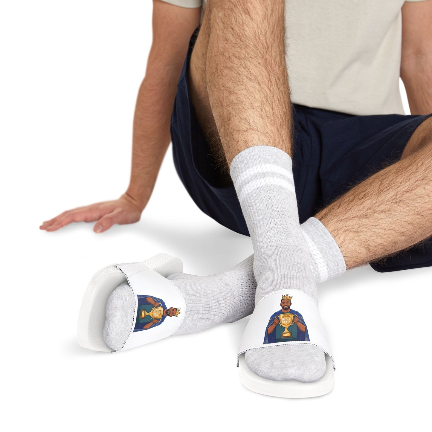 Slide Sandals — Best dad Graphic Removable-Strap Pool Slides
