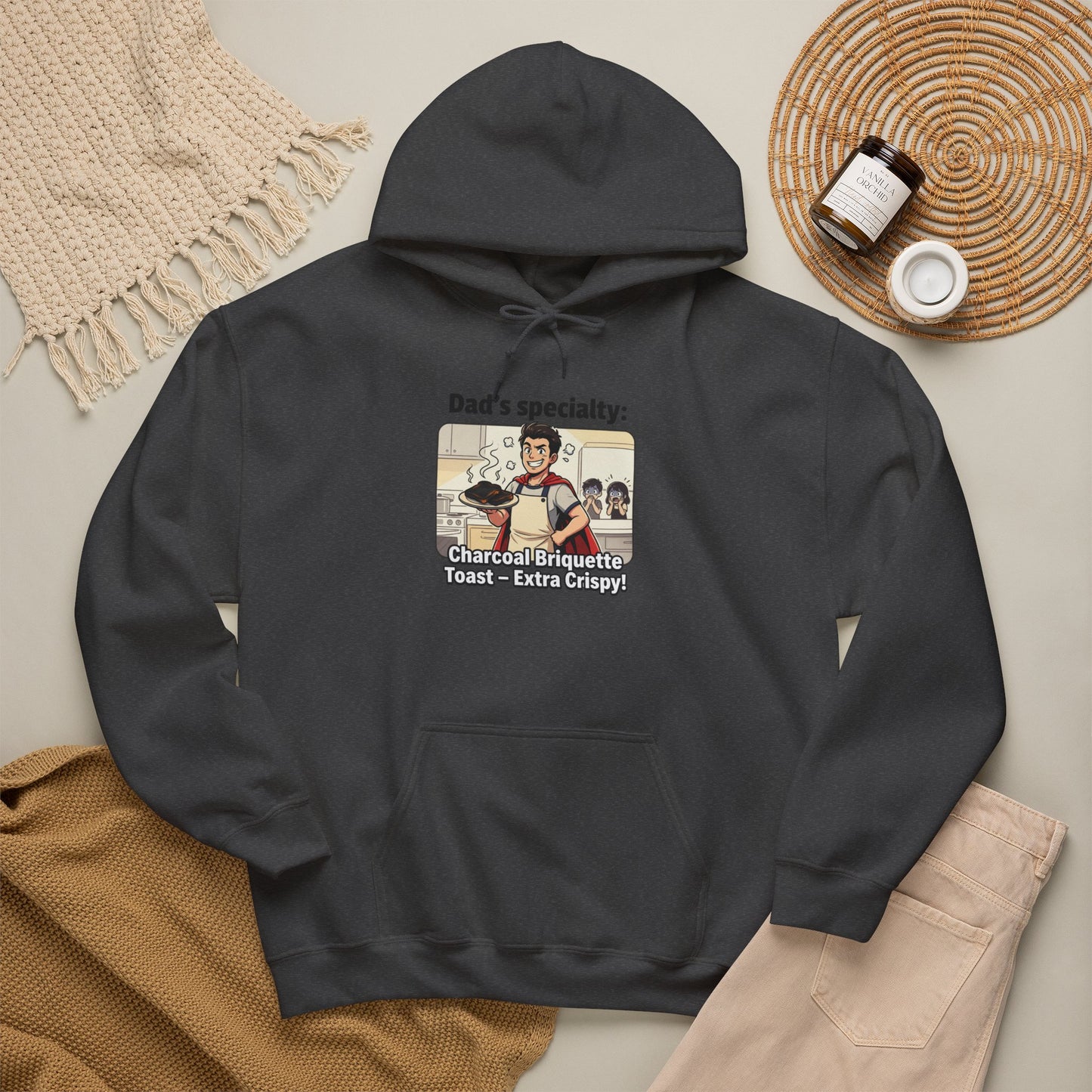 Dad’s Specialty: Charcoal Grilling Hooded Sweatshirt — Funny BBQ Dad Gift