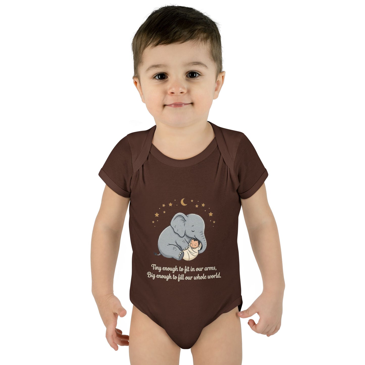 Elephant & Baby Nighttime Infant Bodysuit — Cute Nursery Sleepwear