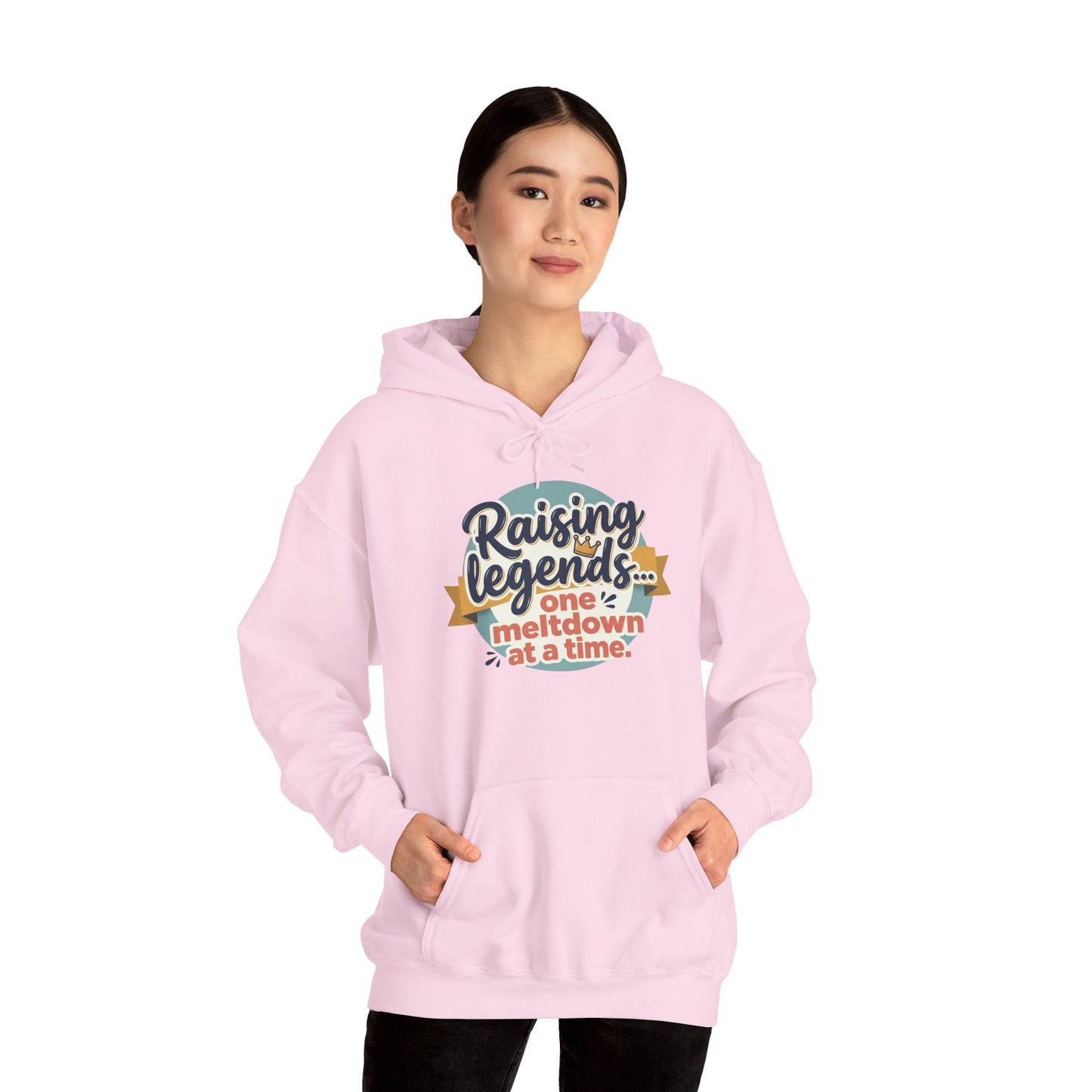 Hoodie — "Raising Legends... one meltdown at a time" Retro Parenthood Sweatshirt