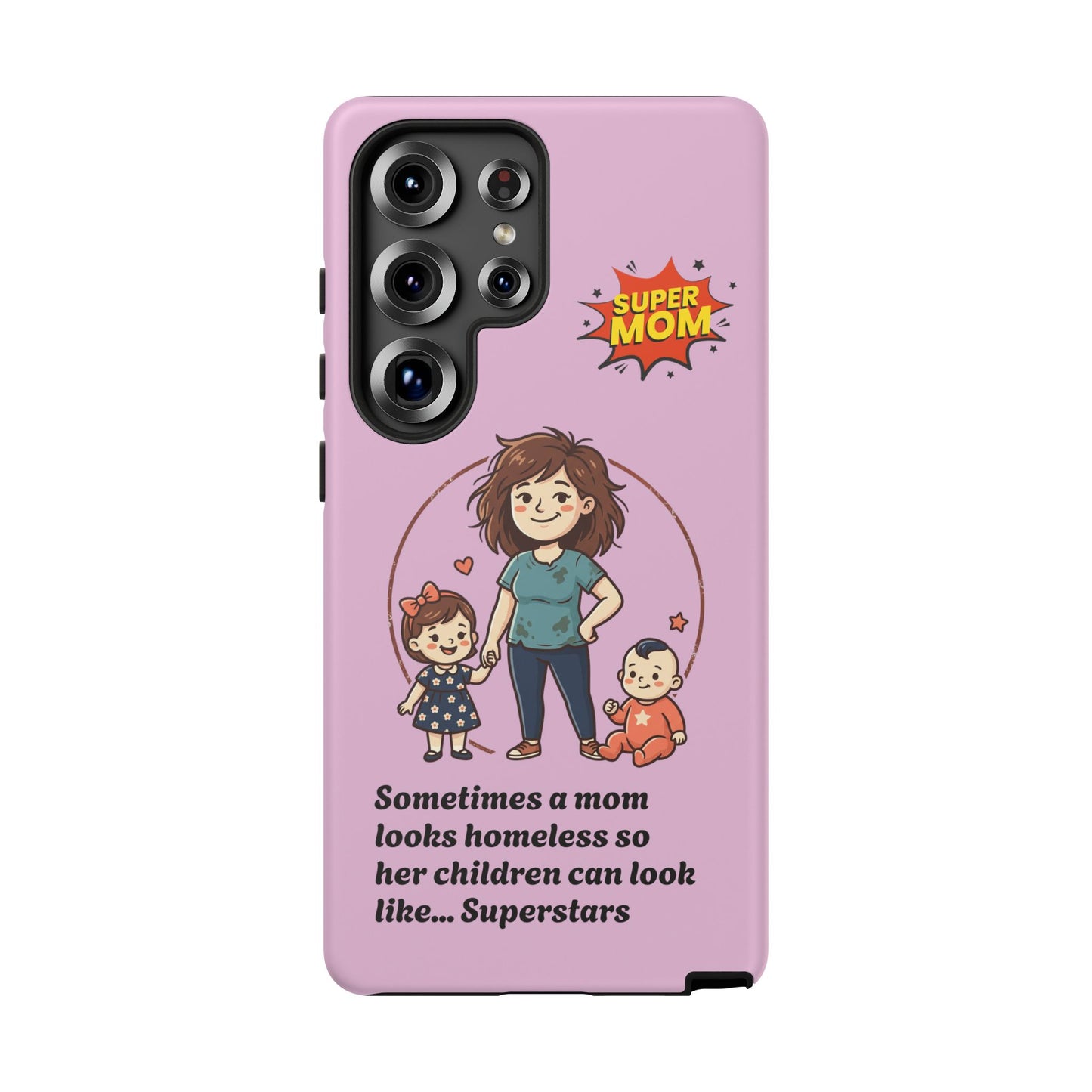 Super Mom Phone Case | Pink Phone Case, Mom Quote