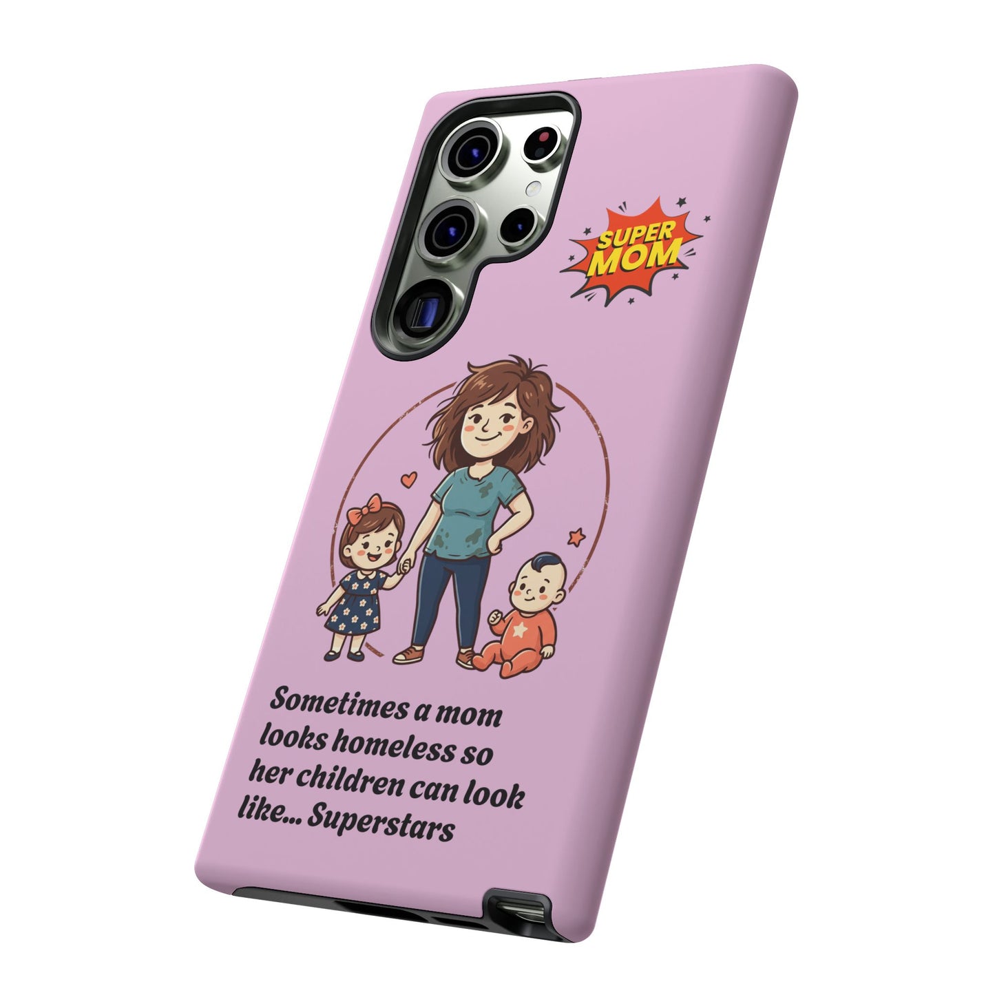 Super Mom Phone Case | Pink Phone Case, Mom Quote