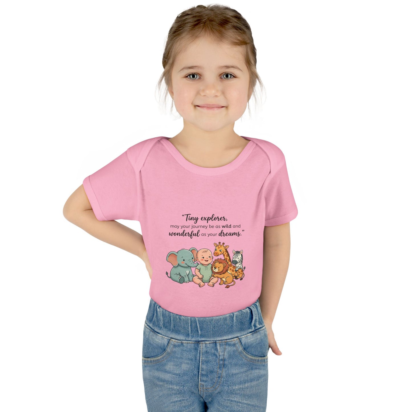 Baby Bodysuit — "Tiny Explorer" Cute Animal Nursery Onesie