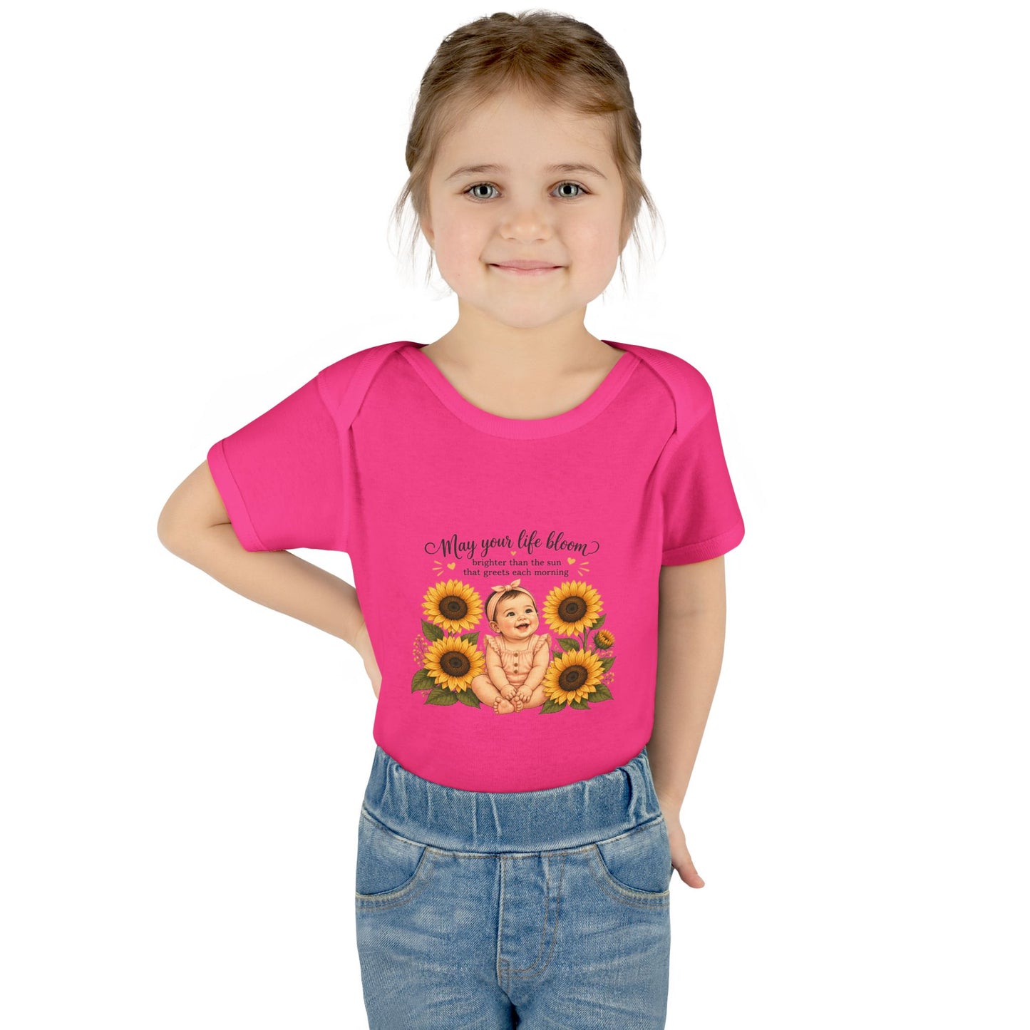Sunflower Baby Bodysuit – "May Your Life Bloom" Infant Onesie