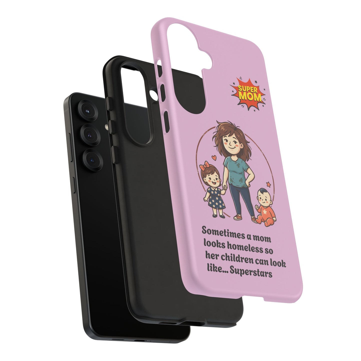 Super Mom Phone Case | Pink Phone Case, Mom Quote