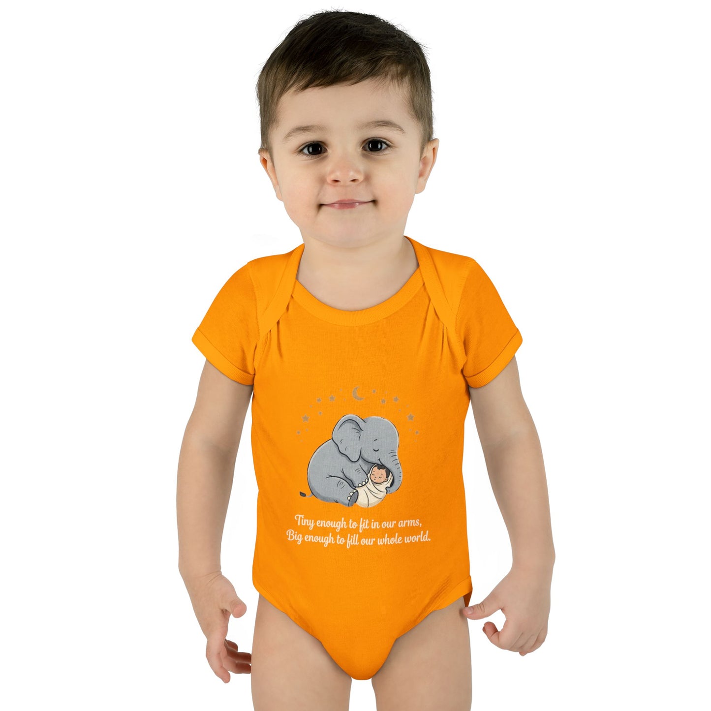 Elephant & Baby Nighttime Infant Bodysuit — Cute Nursery Sleepwear