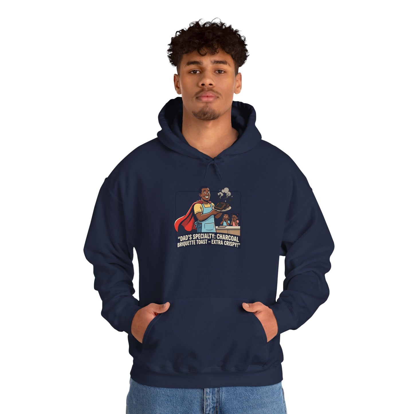 Hoodie — 'Dad's Specialty Charcoal Grilled Toast' Retro BBQ Chef Graphic