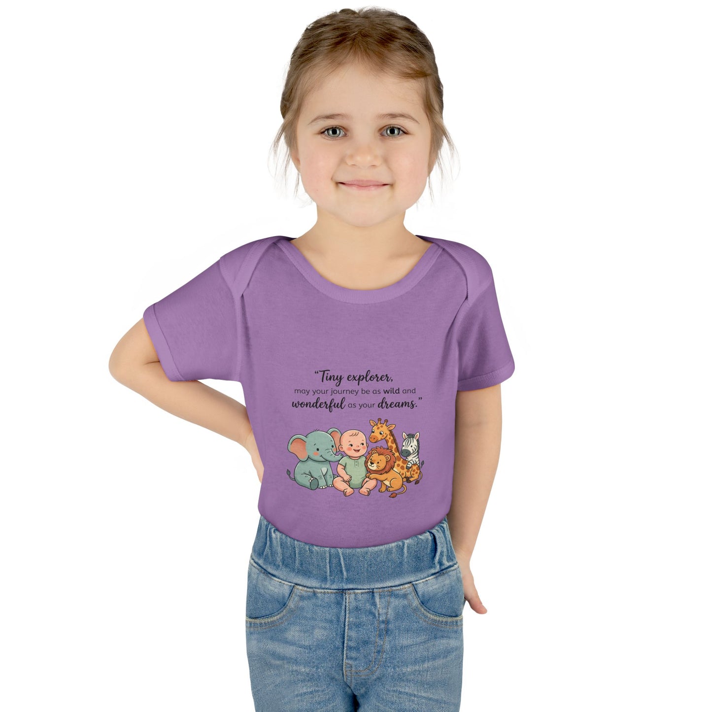 Baby Bodysuit — "Tiny Explorer" Cute Animal Nursery Onesie