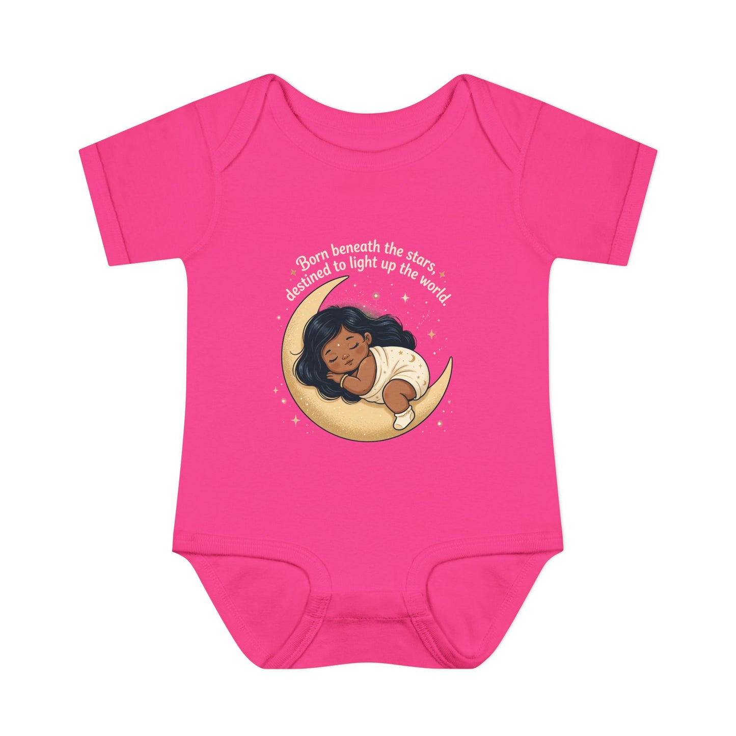 Newborn Moon Baby Bodysuit — "Born Beneath the Stars" Infant Onesie