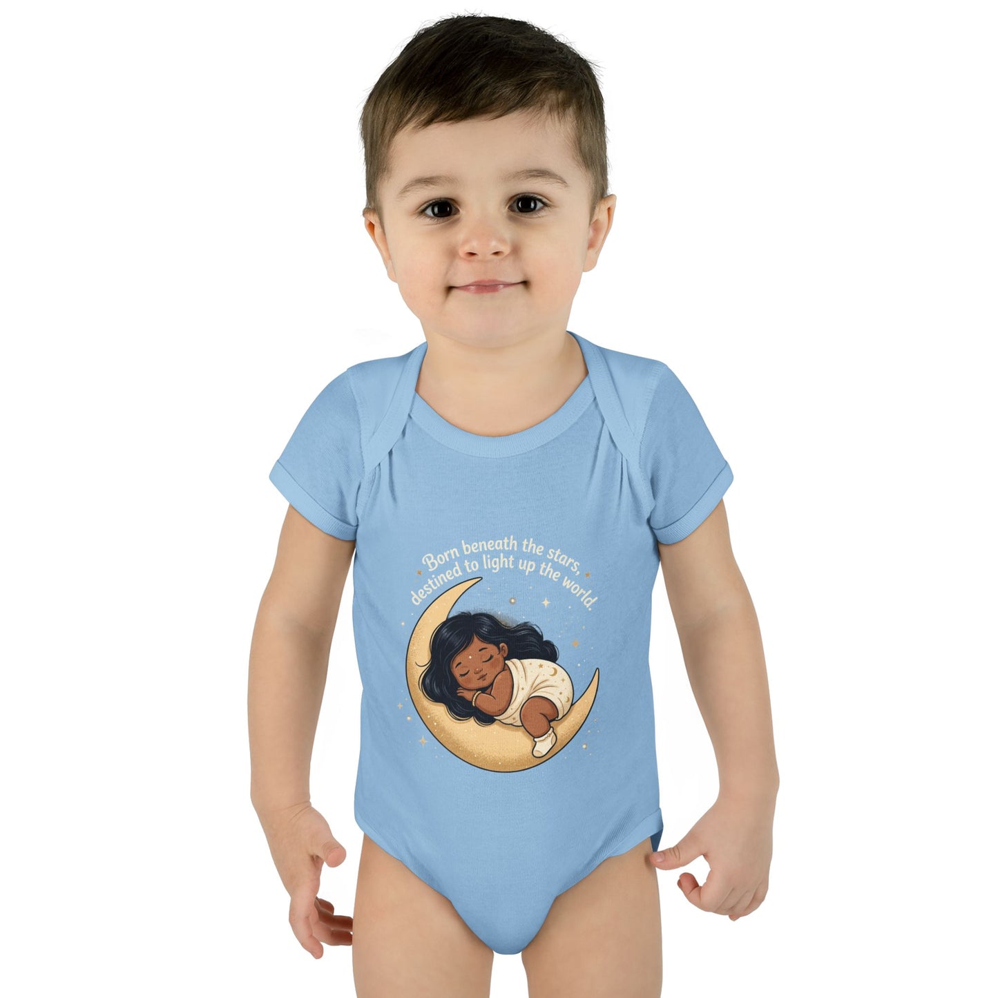 Newborn Moon Baby Bodysuit — "Born Beneath the Stars" Infant Onesie