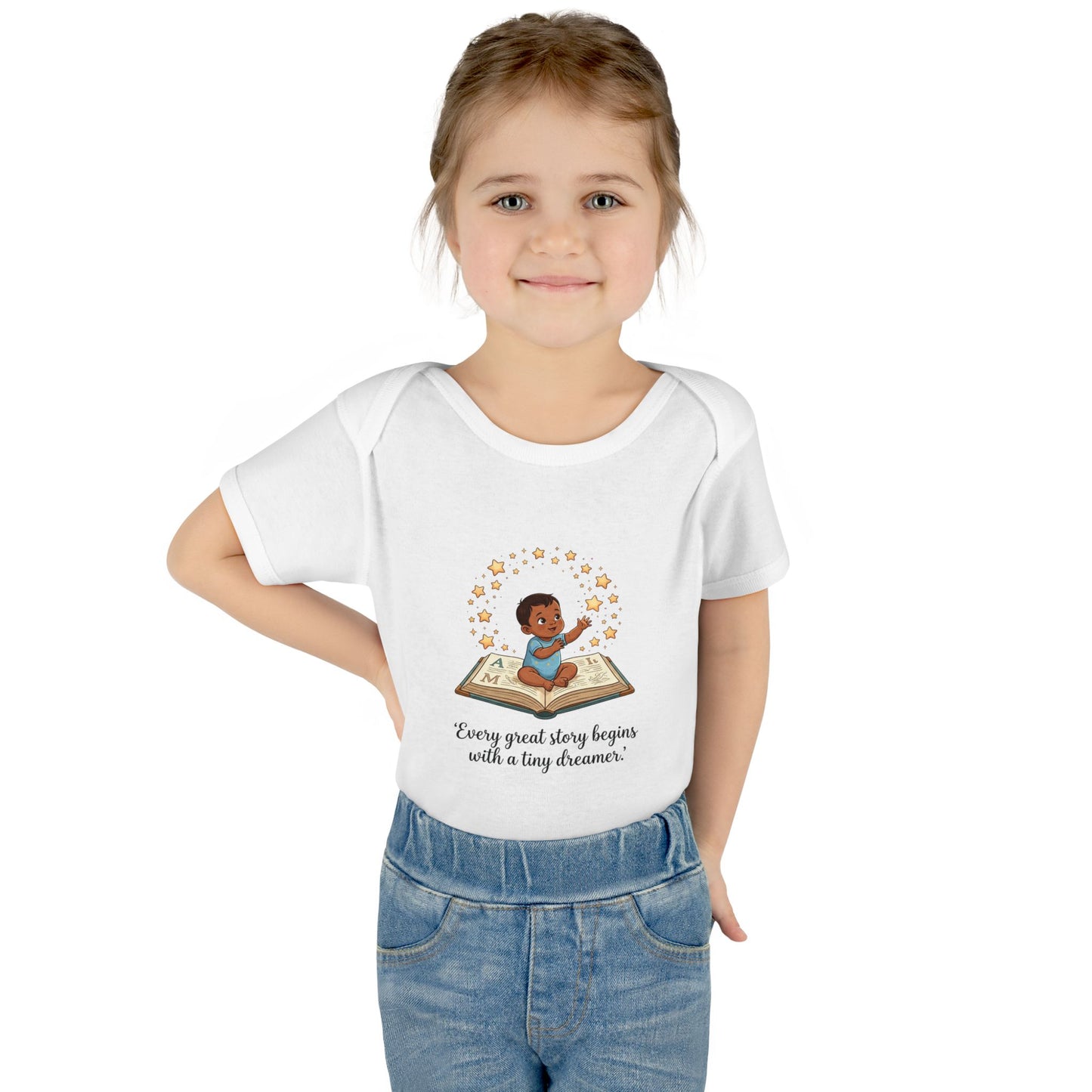 Baby Bodysuit - "Every Great Story Begins with a Tiny Dreamer" Illustrated Infant Onesie