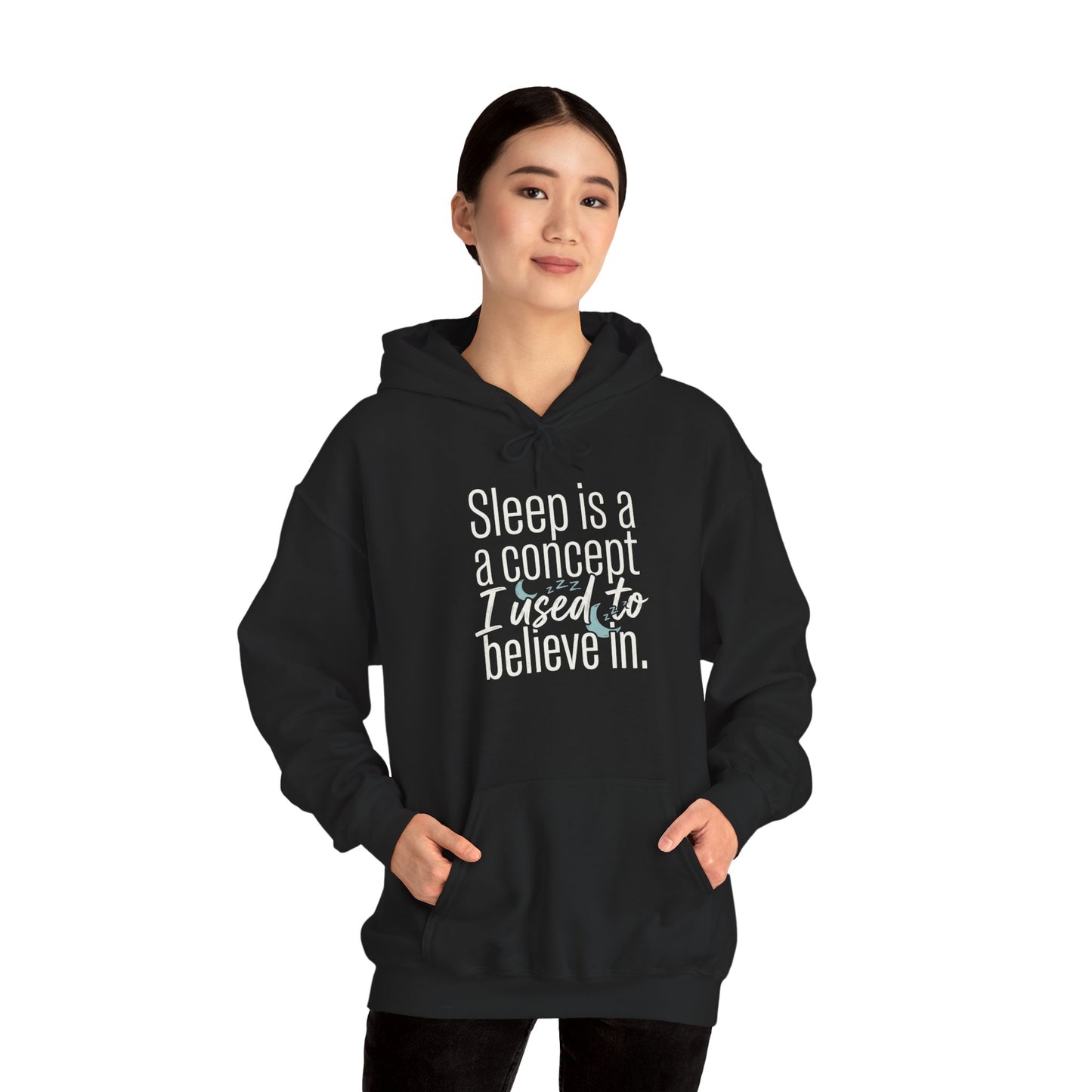 Sleep Is a Concept Hoodie – Funny Insomnia Quote Pullover