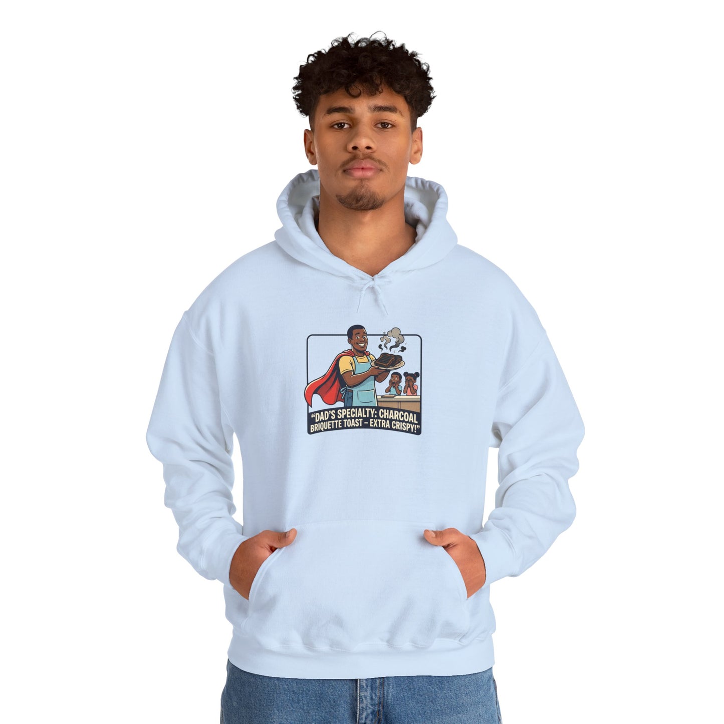Hoodie — 'Dad's Specialty Charcoal Grilled Toast' Retro BBQ Chef Graphic