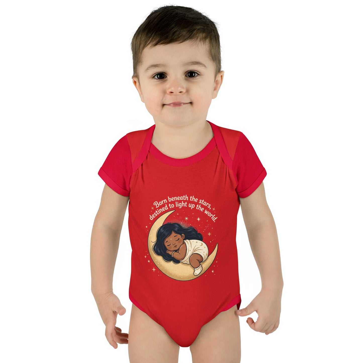 Newborn Moon Baby Bodysuit — "Born Beneath the Stars" Infant Onesie