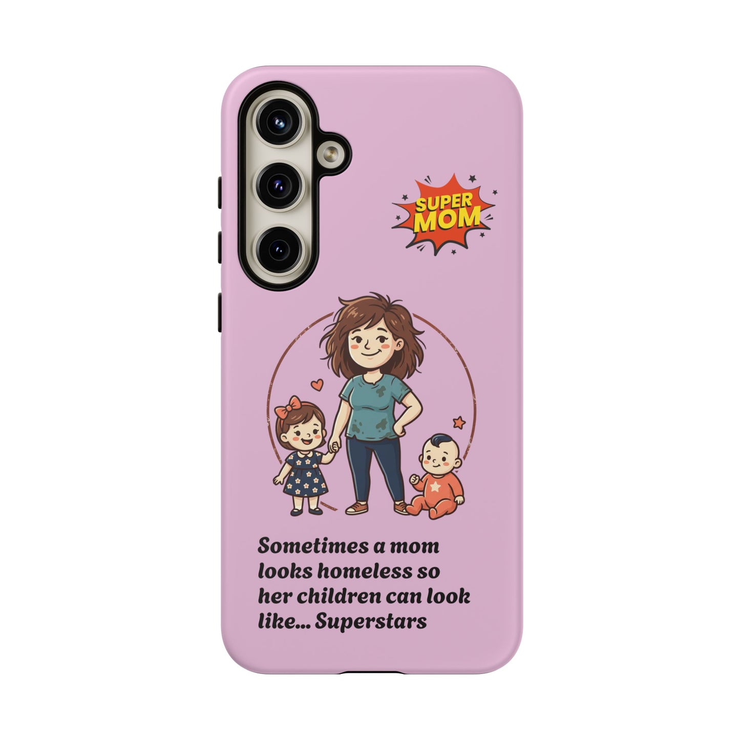 Super Mom Phone Case | Pink Phone Case, Mom Quote