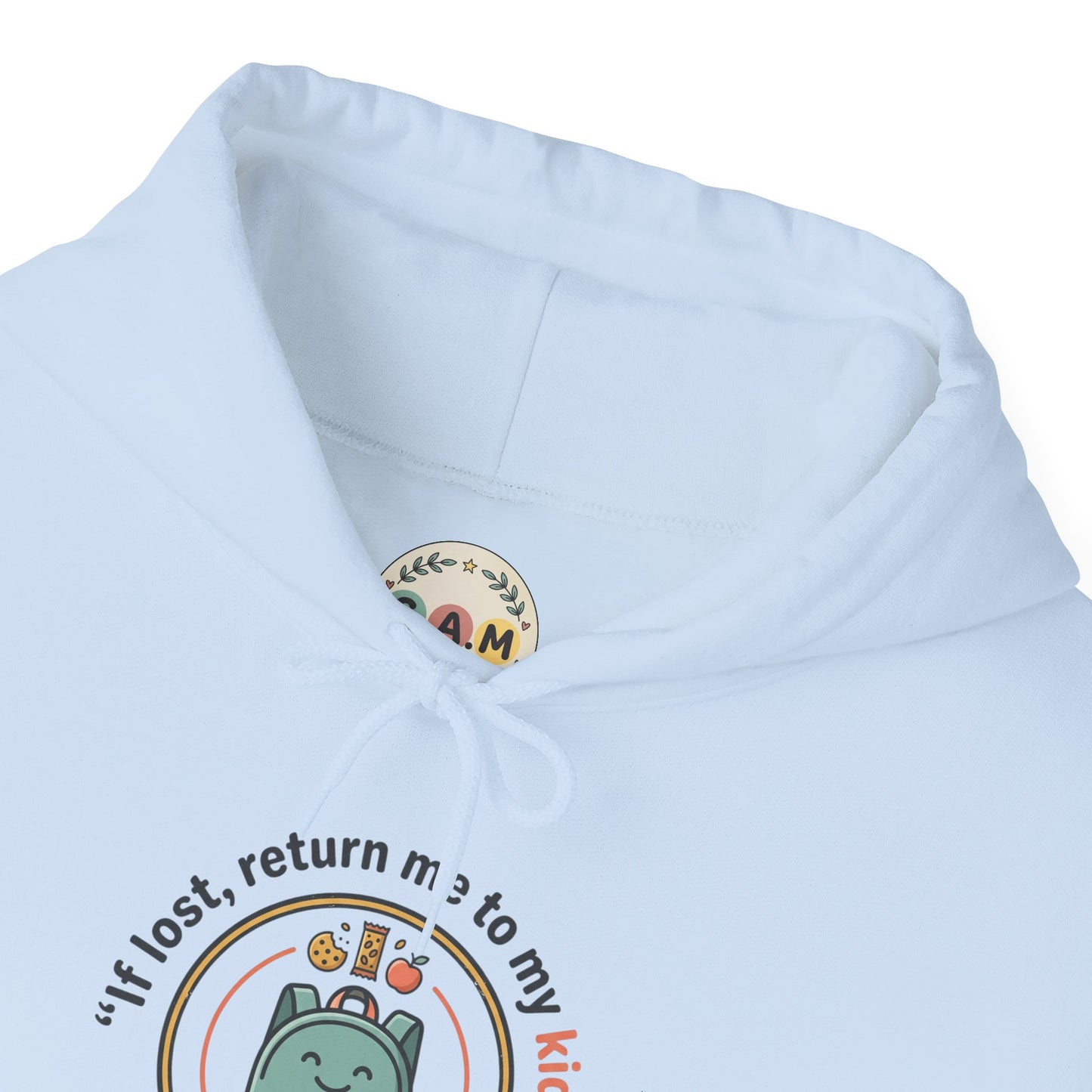 Hoodie — "If Lost, Return Me to My Kids (They need snacks)" Cute Kawaii Backpack Graphic