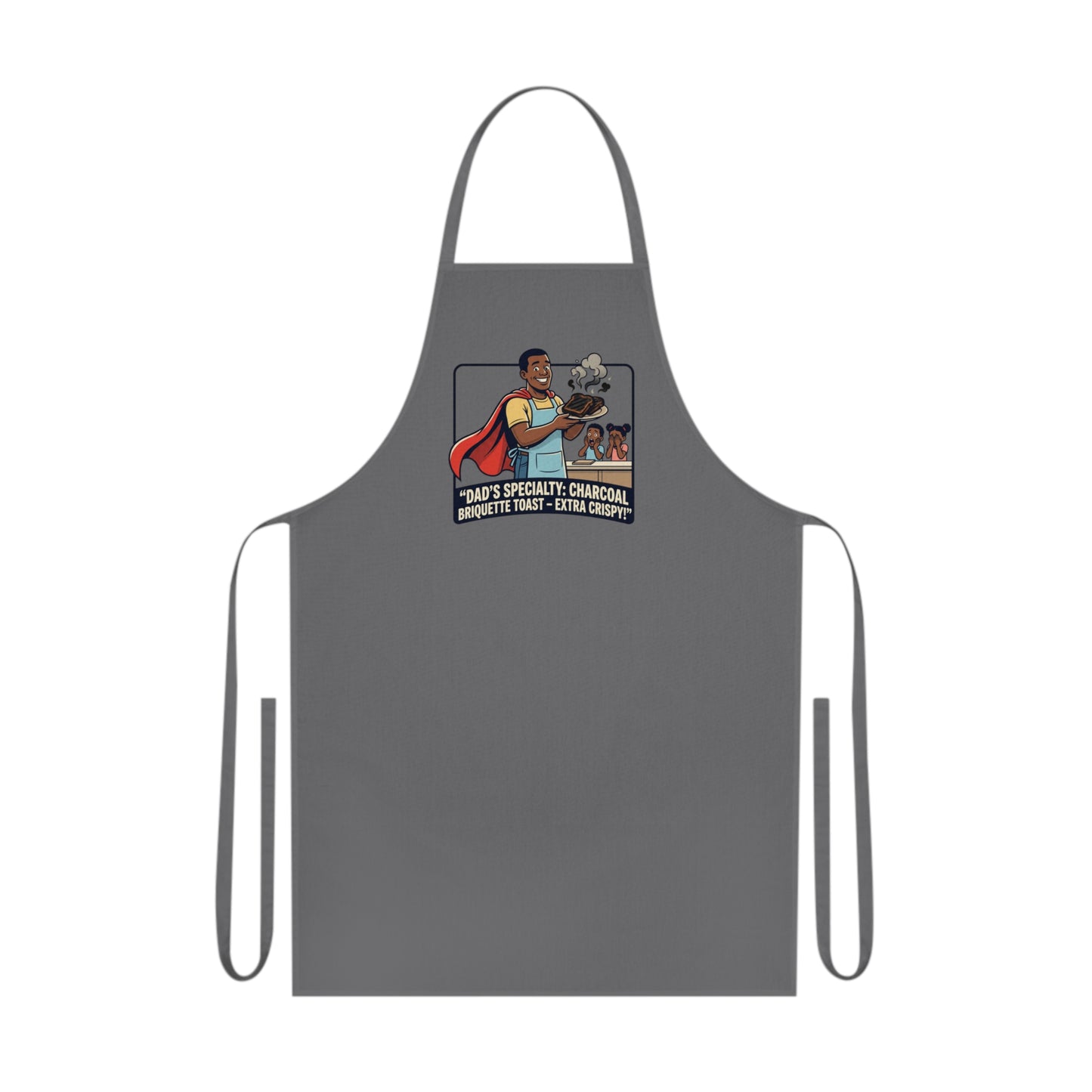 Barbecue Dad Cotton Apron – “Dad’s Specialty: Charcoal, Brisket, Extra Crispy”