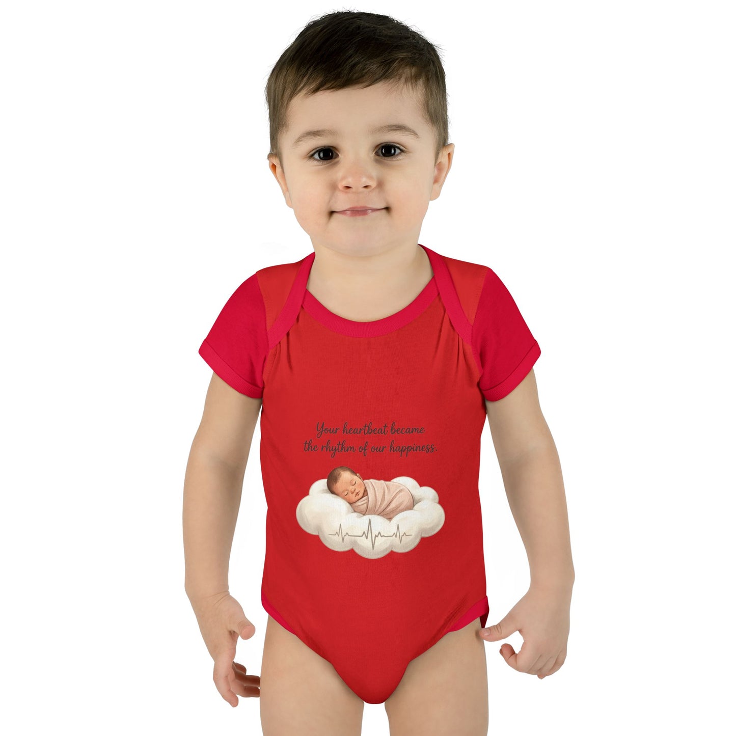 Infant Bodysuit — "Your heartbeat became the rhythm of our happiness" Newborn Baby Gift