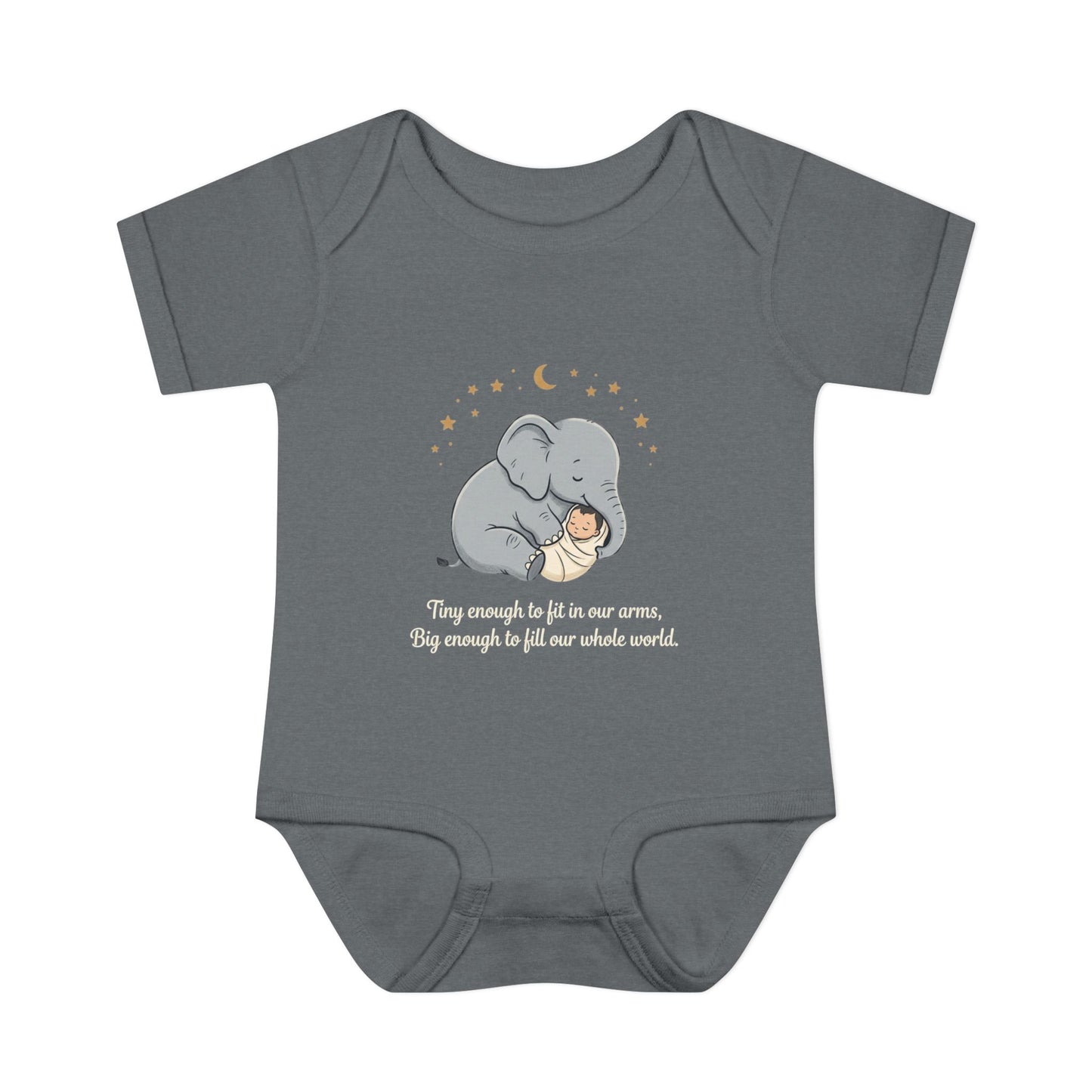 Elephant & Baby Nighttime Infant Bodysuit — Cute Nursery Sleepwear