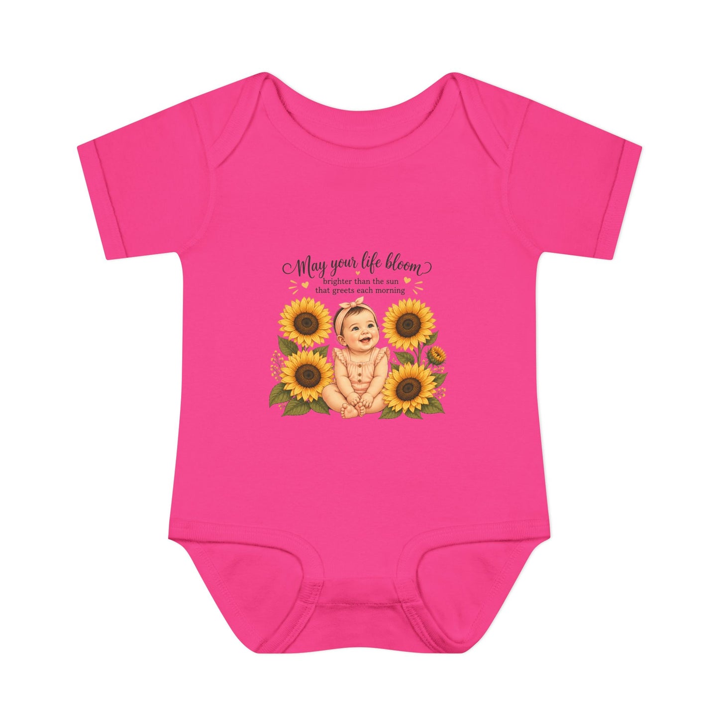 Sunflower Baby Bodysuit – "May Your Life Bloom" Infant Onesie