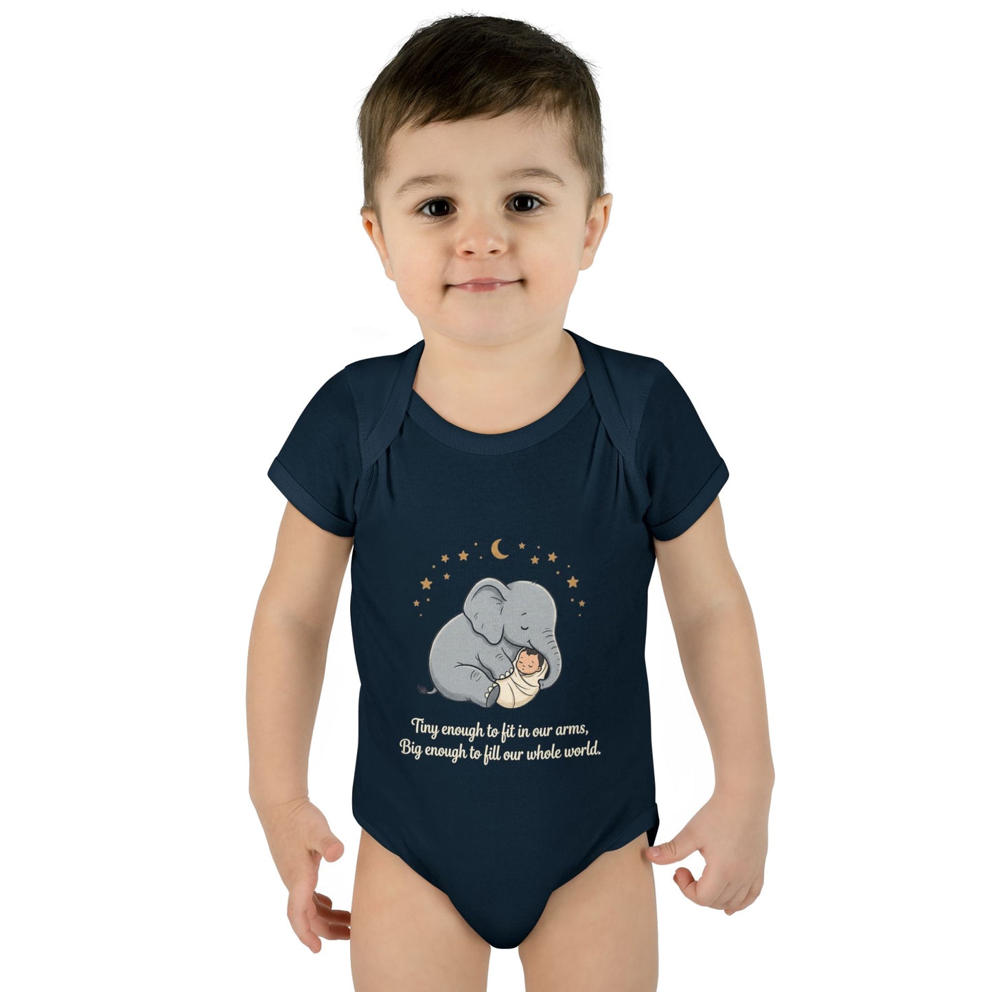Elephant & Baby Nighttime Infant Bodysuit — Cute Nursery Sleepwear