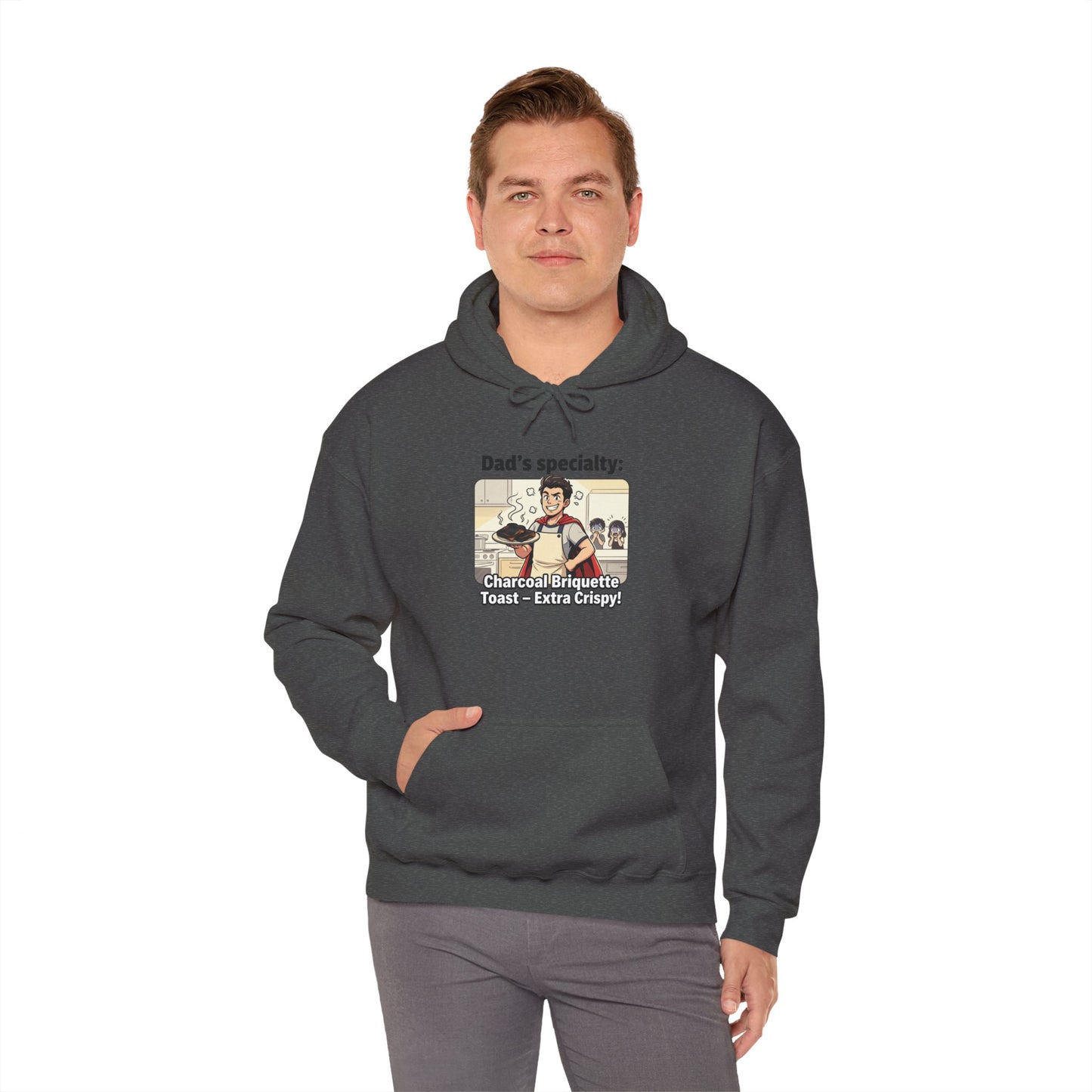 Dad’s Specialty: Charcoal Grilling Hooded Sweatshirt — Funny BBQ Dad Gift