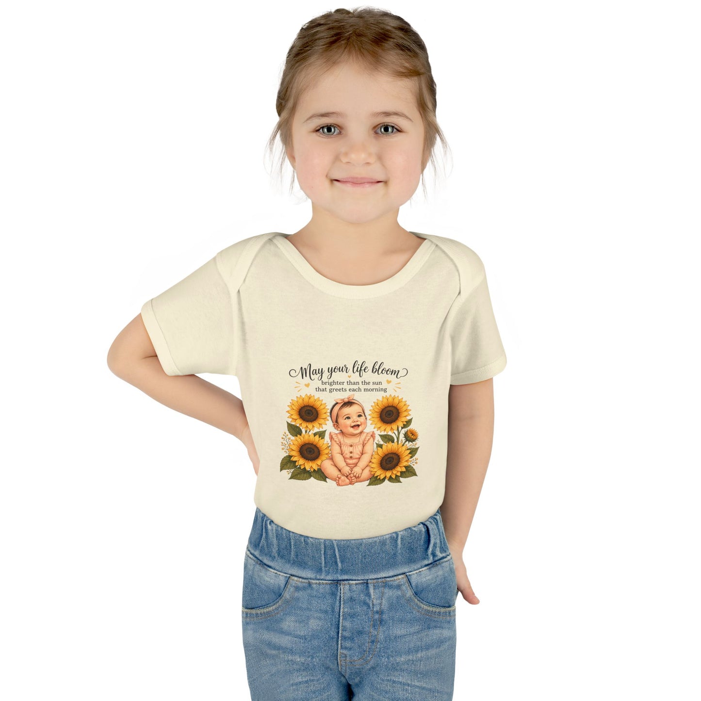 Sunflower Baby Bodysuit – "May Your Life Bloom" Infant Onesie