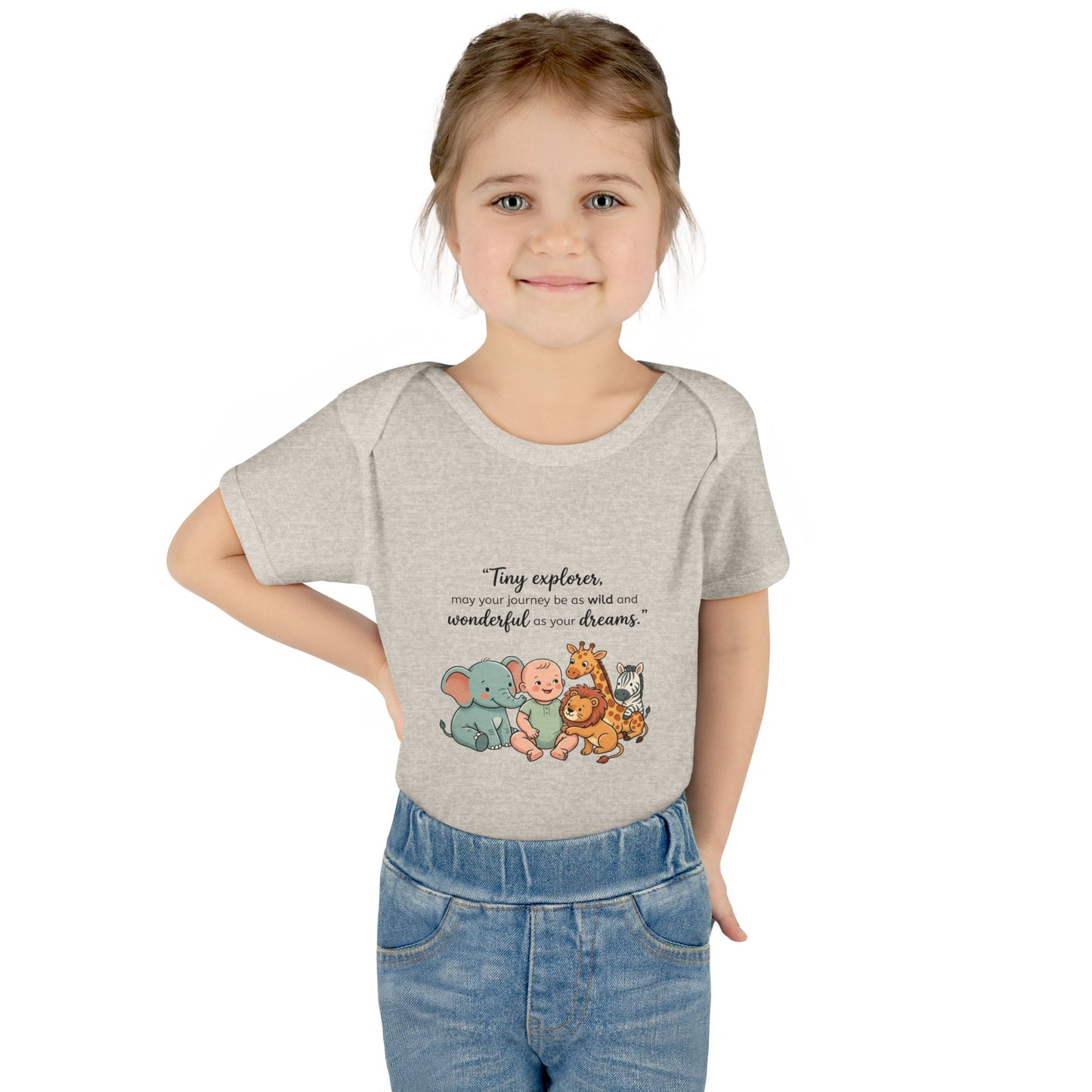 Baby Bodysuit — "Tiny Explorer" Cute Animal Nursery Onesie