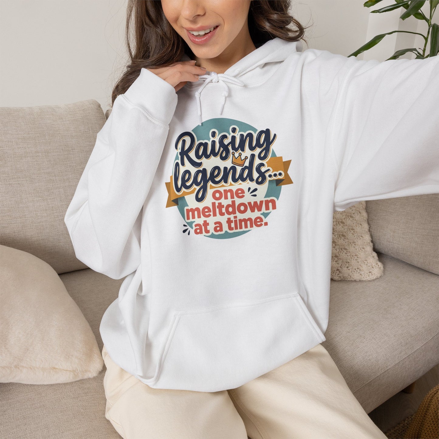 Hoodie — "Raising Legends... one meltdown at a time" Retro Parenthood Sweatshirt