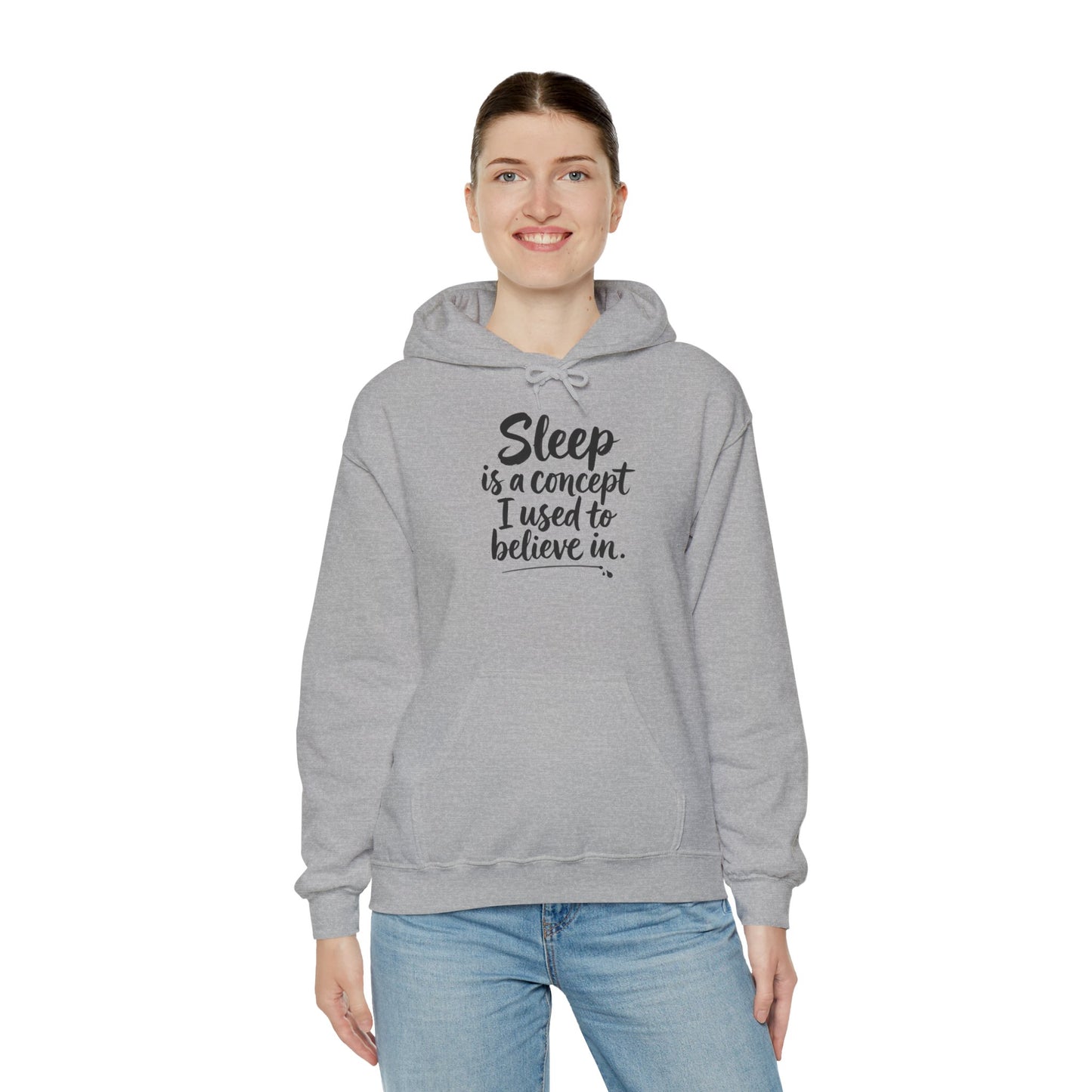 Sleep Is a Concept Hoodie – Funny Insomnia Quote Pullover