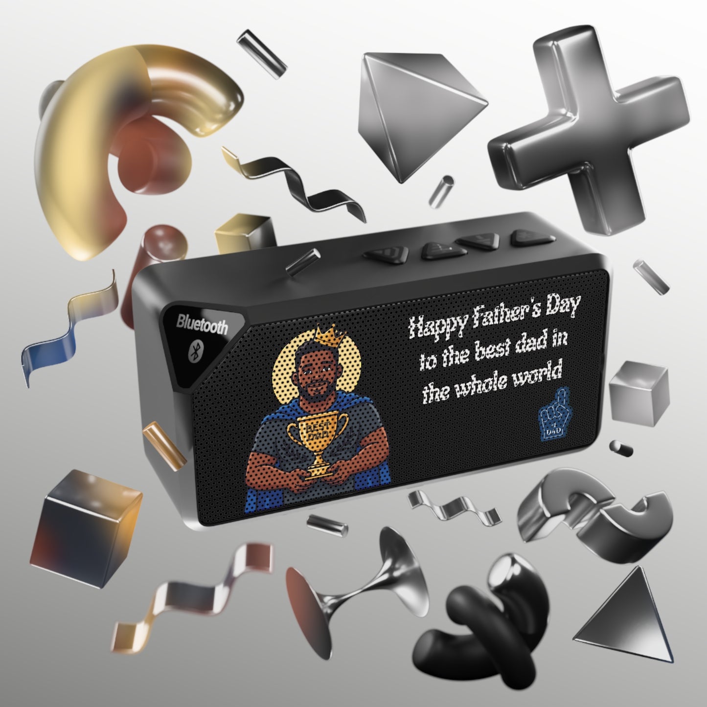 Bluetooth Speaker — "Happy Father's Day to the best dad in the whole world" Superhero Design