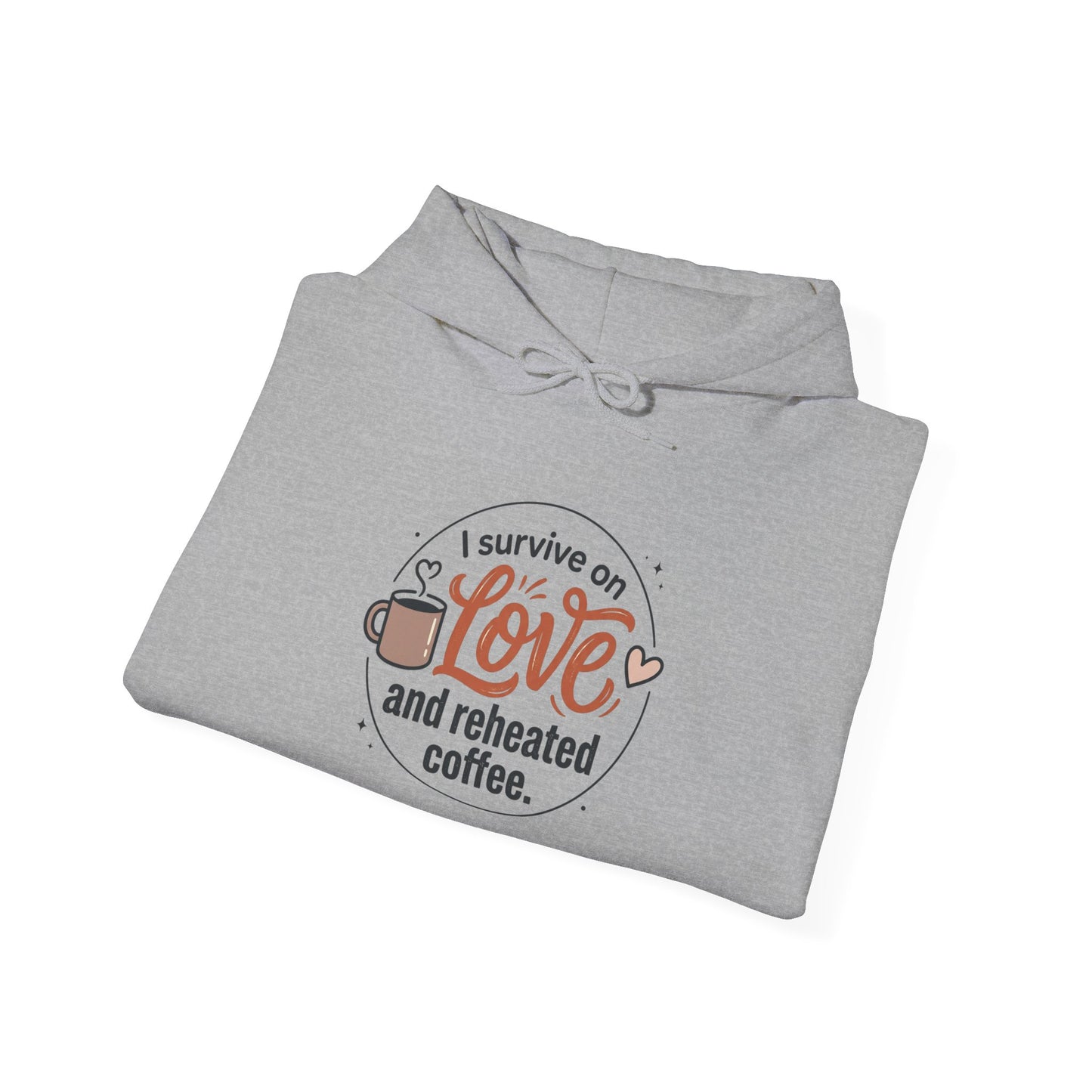 I Survive on Love and Reheated Coffee Hoodie