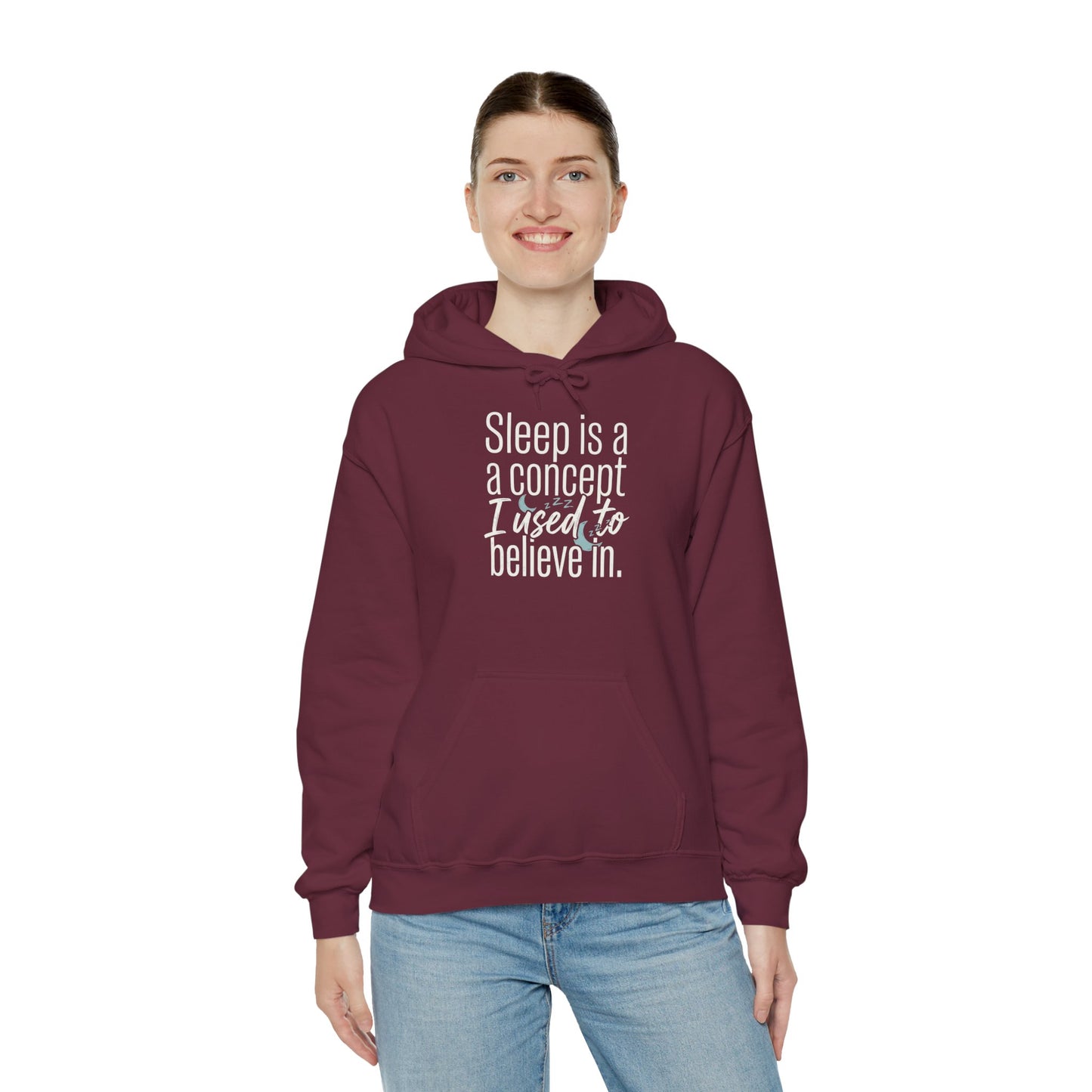 Sleep Is a Concept Hoodie – Funny Insomnia Quote Pullover