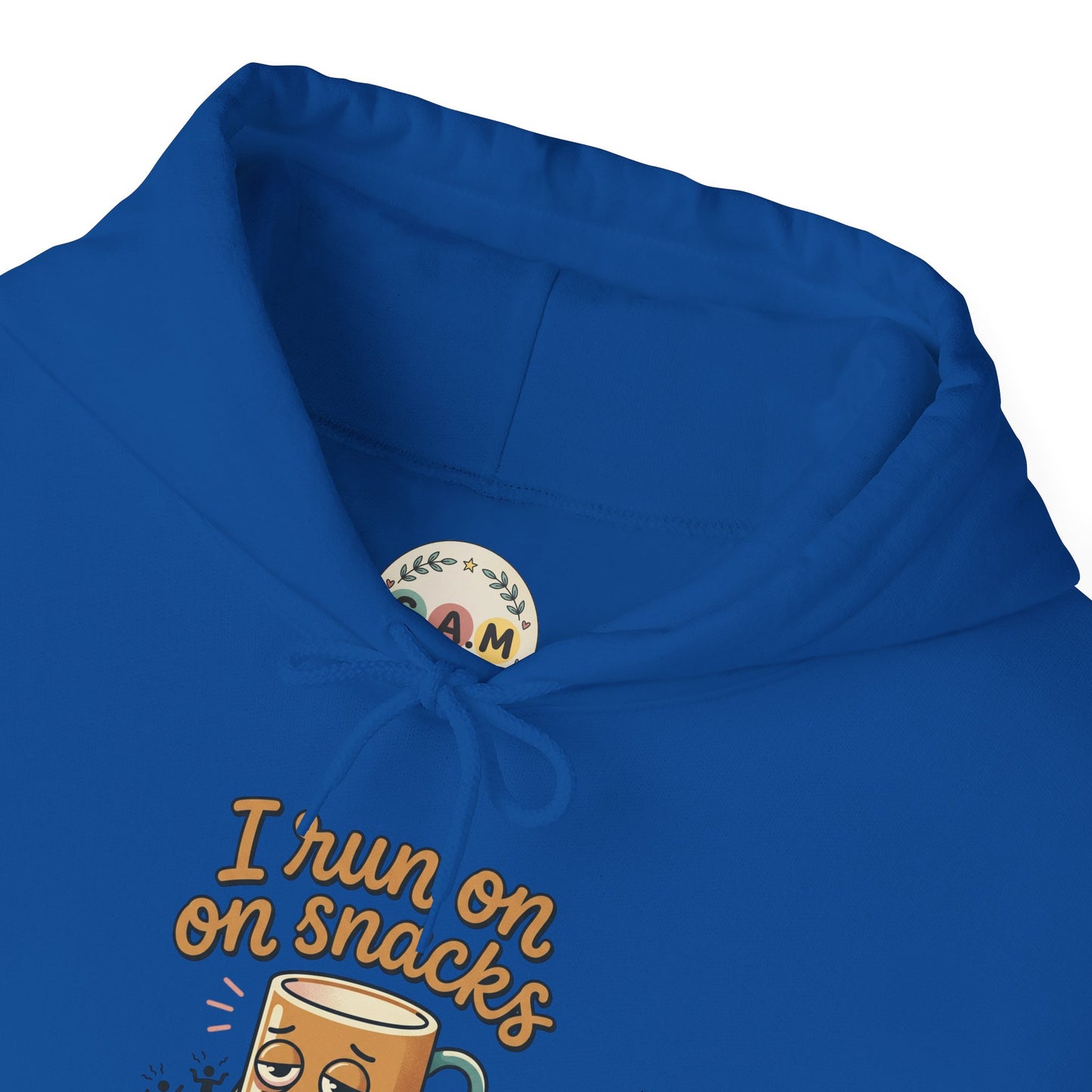Coffee Mug Hoodie - "I Run on Coffee and Tiny Human Drama" Funny Mom Sweatshirt