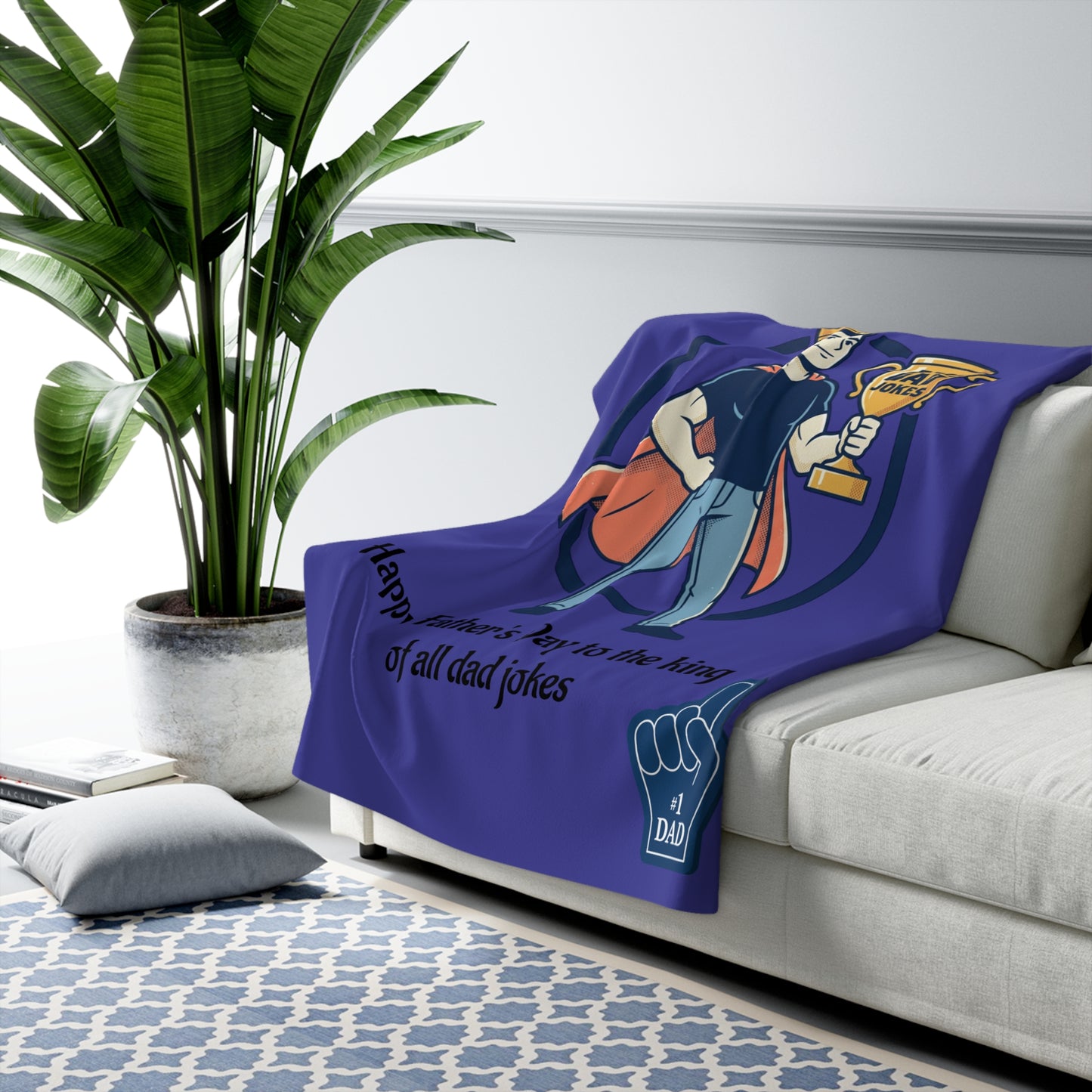 Dad Fleece Blanket | dad quote, illustration