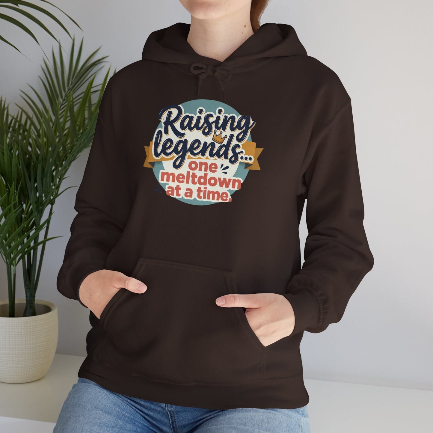 Hoodie — "Raising Legends... one meltdown at a time" Retro Parenthood Sweatshirt