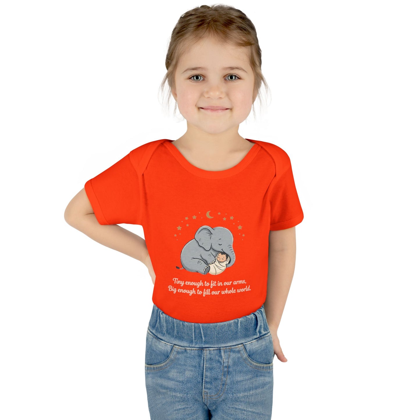 Elephant & Baby Nighttime Infant Bodysuit — Cute Nursery Sleepwear