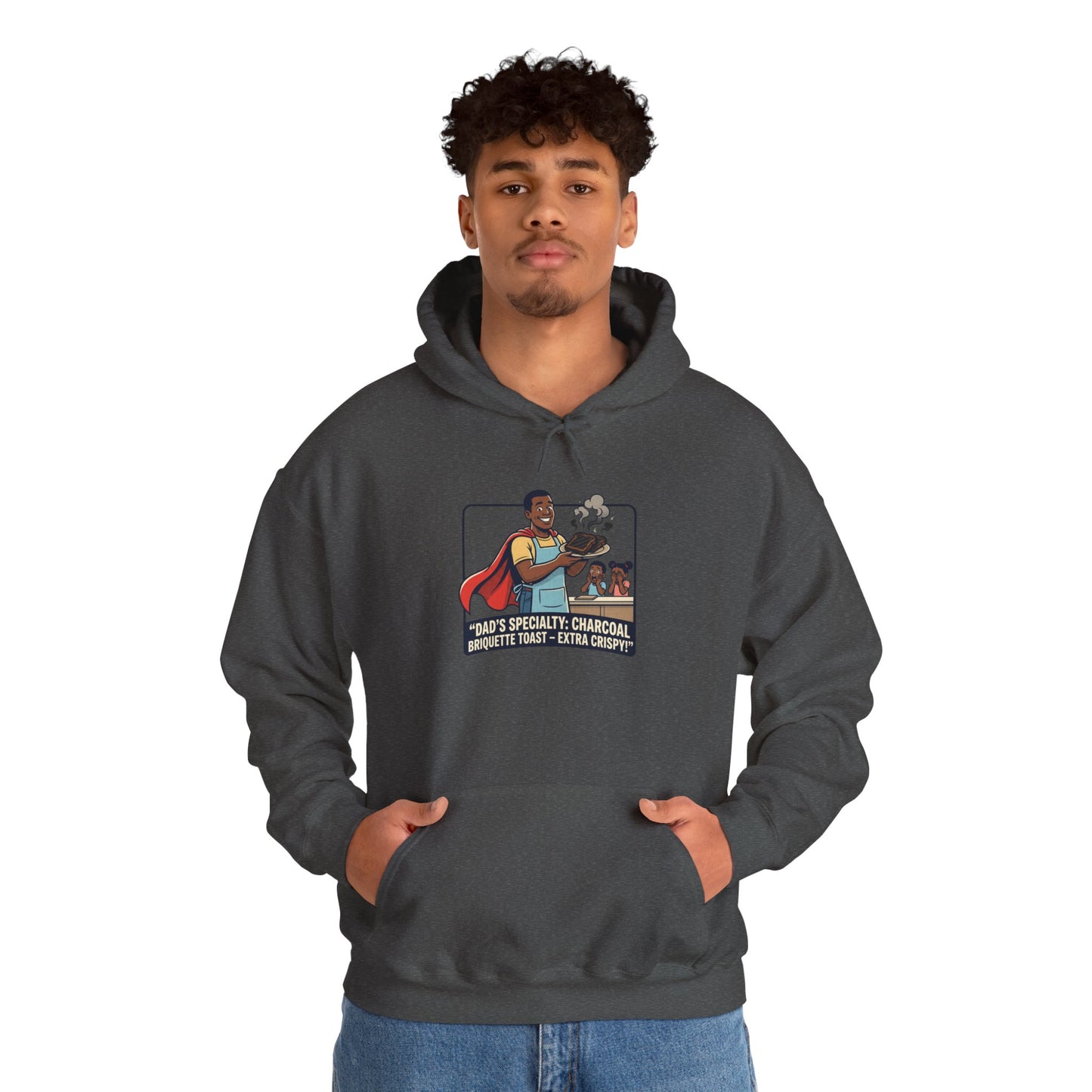 Hoodie — 'Dad's Specialty Charcoal Grilled Toast' Retro BBQ Chef Graphic