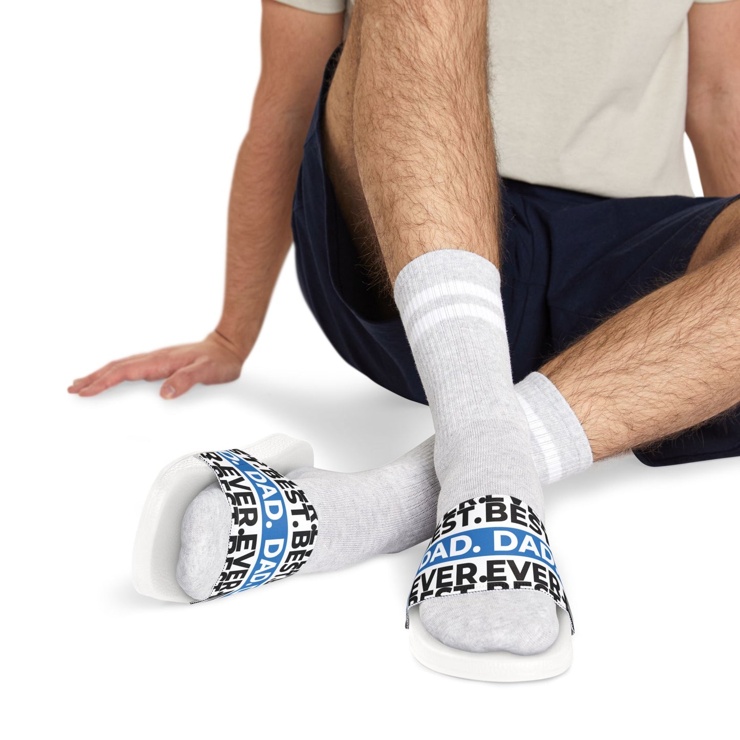 Slide Sandals — Best dad Graphic Removable-Strap Pool Slides