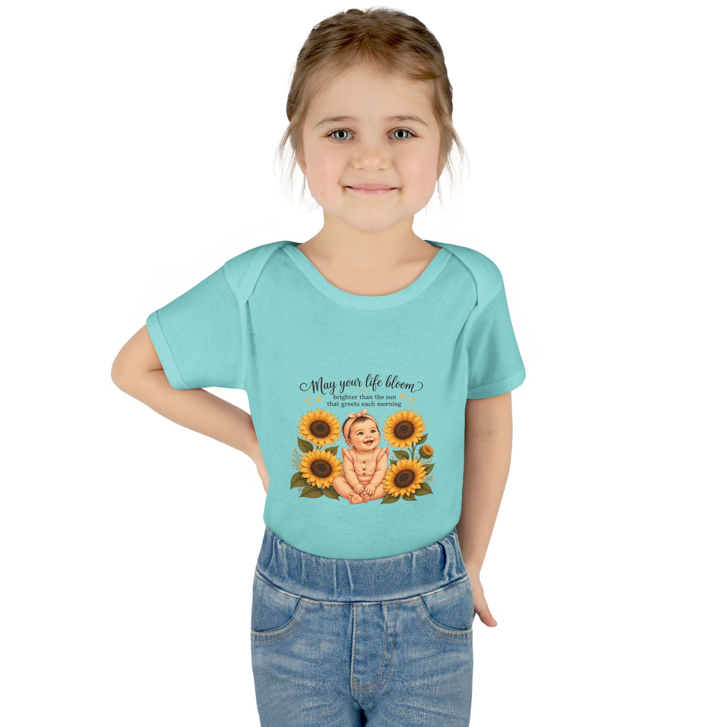 Sunflower Baby Bodysuit – "May Your Life Bloom" Infant Onesie