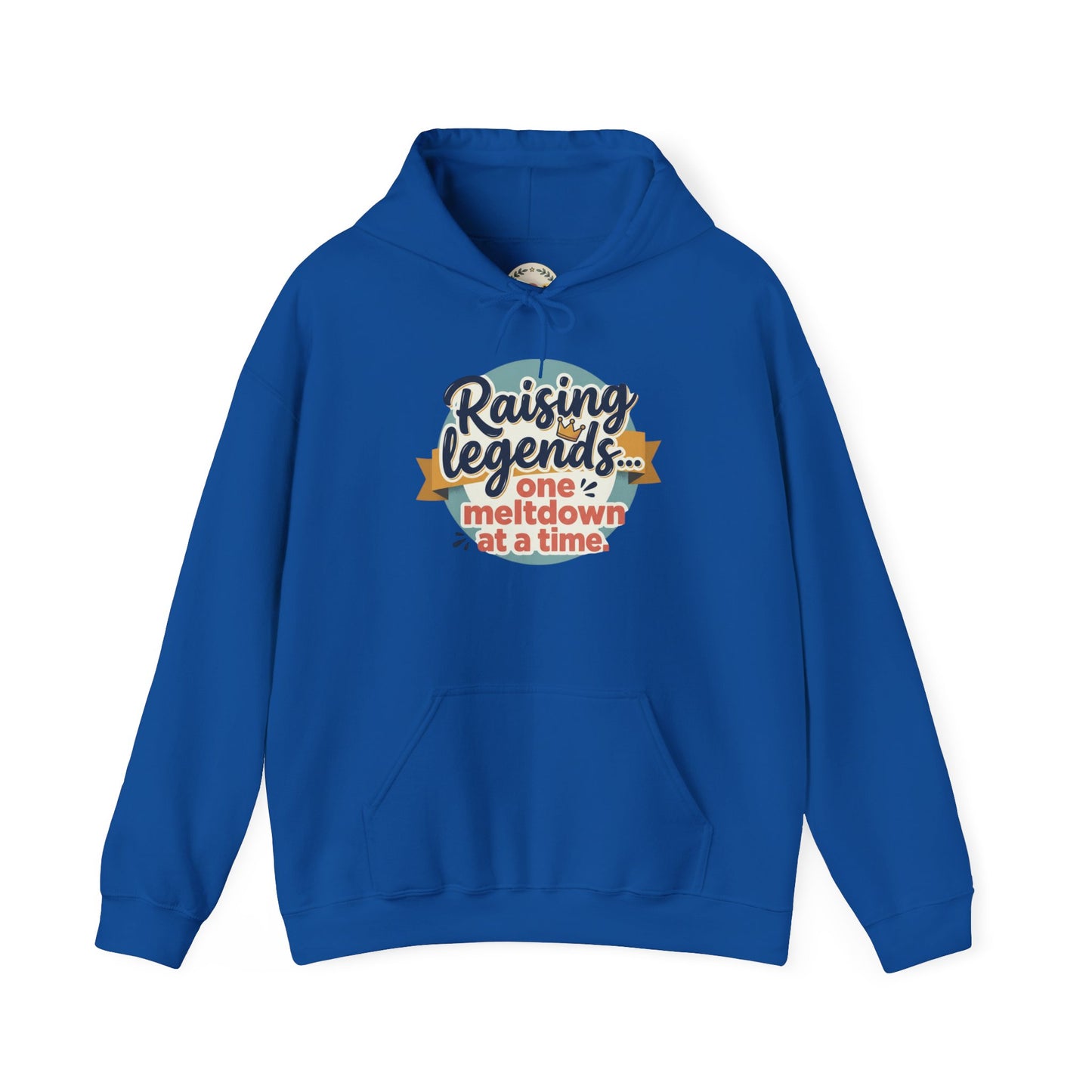 Hoodie — "Raising Legends... one meltdown at a time" Retro Parenthood Sweatshirt