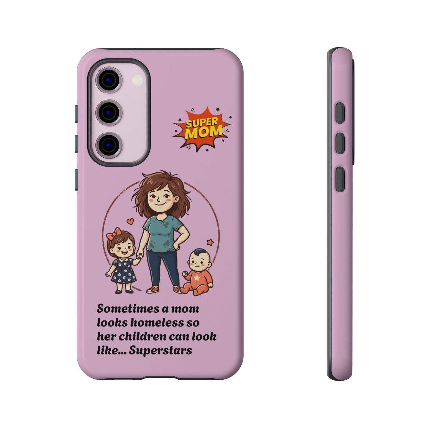 Super Mom Phone Case | Pink Phone Case, Mom Quote