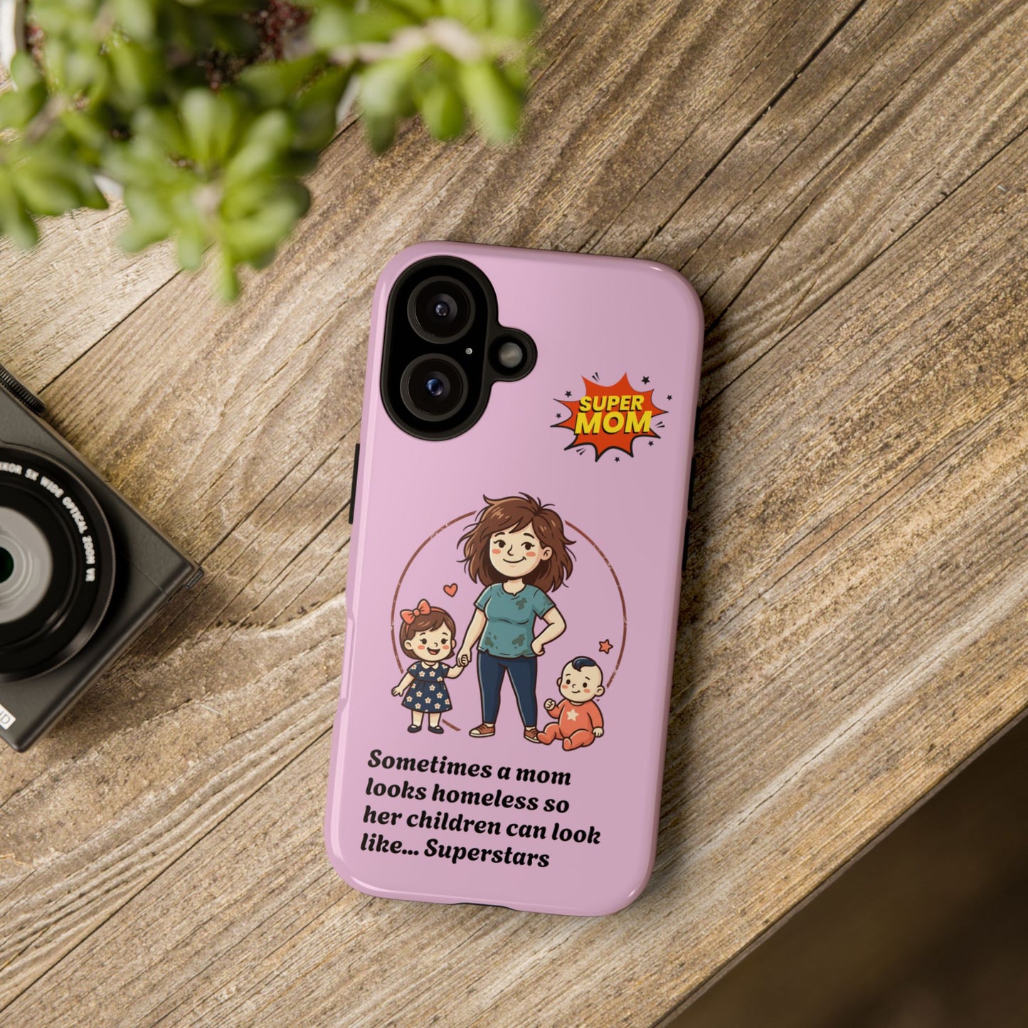 Super Mom Phone Case | Pink Phone Case, Mom Quote