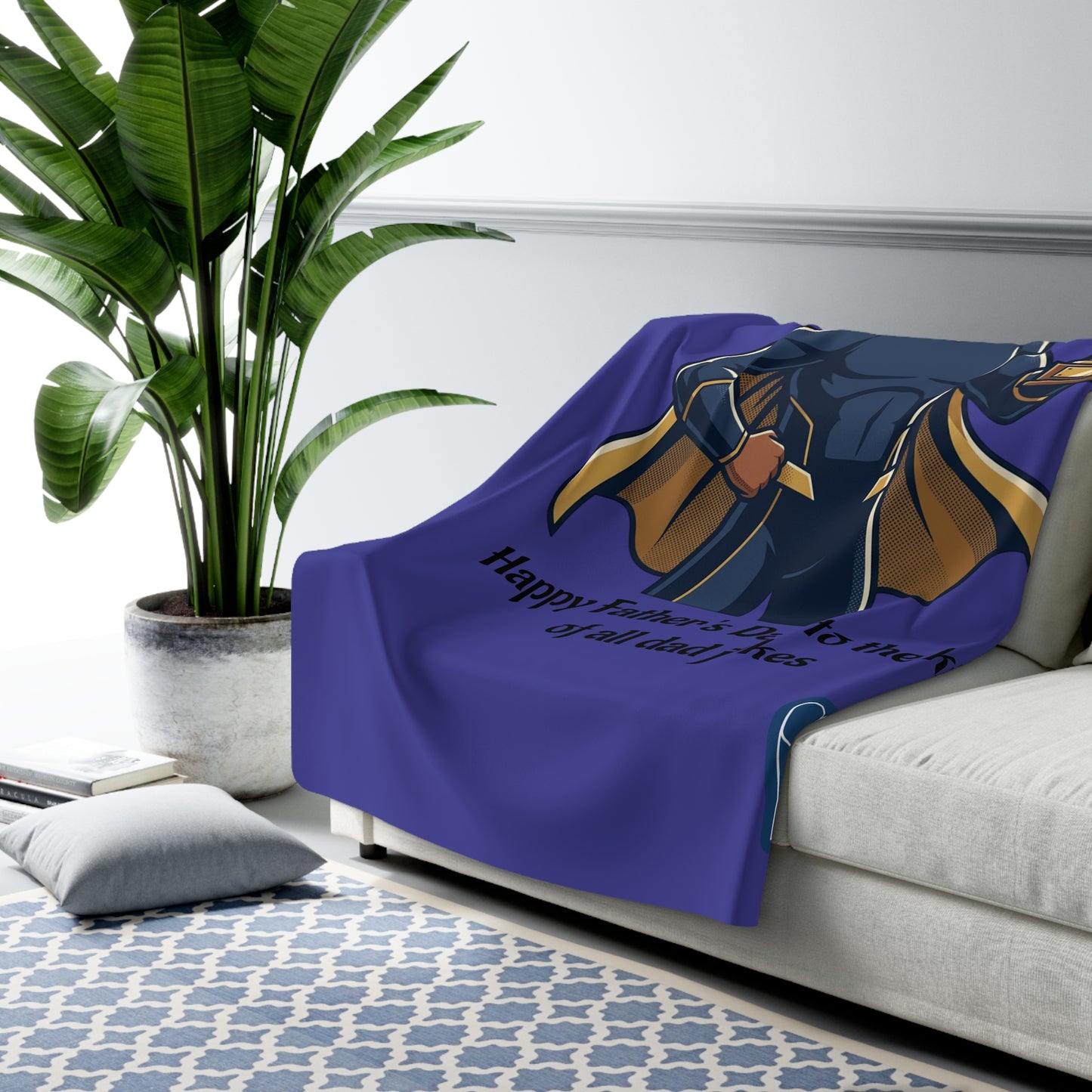 Dad Fleece Blanket | dad quote, illustration