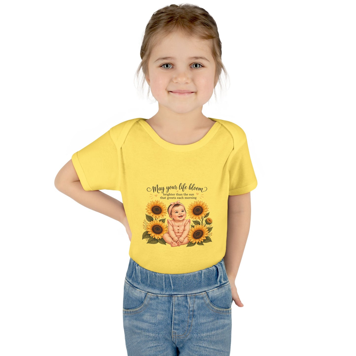 Sunflower Baby Bodysuit – "May Your Life Bloom" Infant Onesie